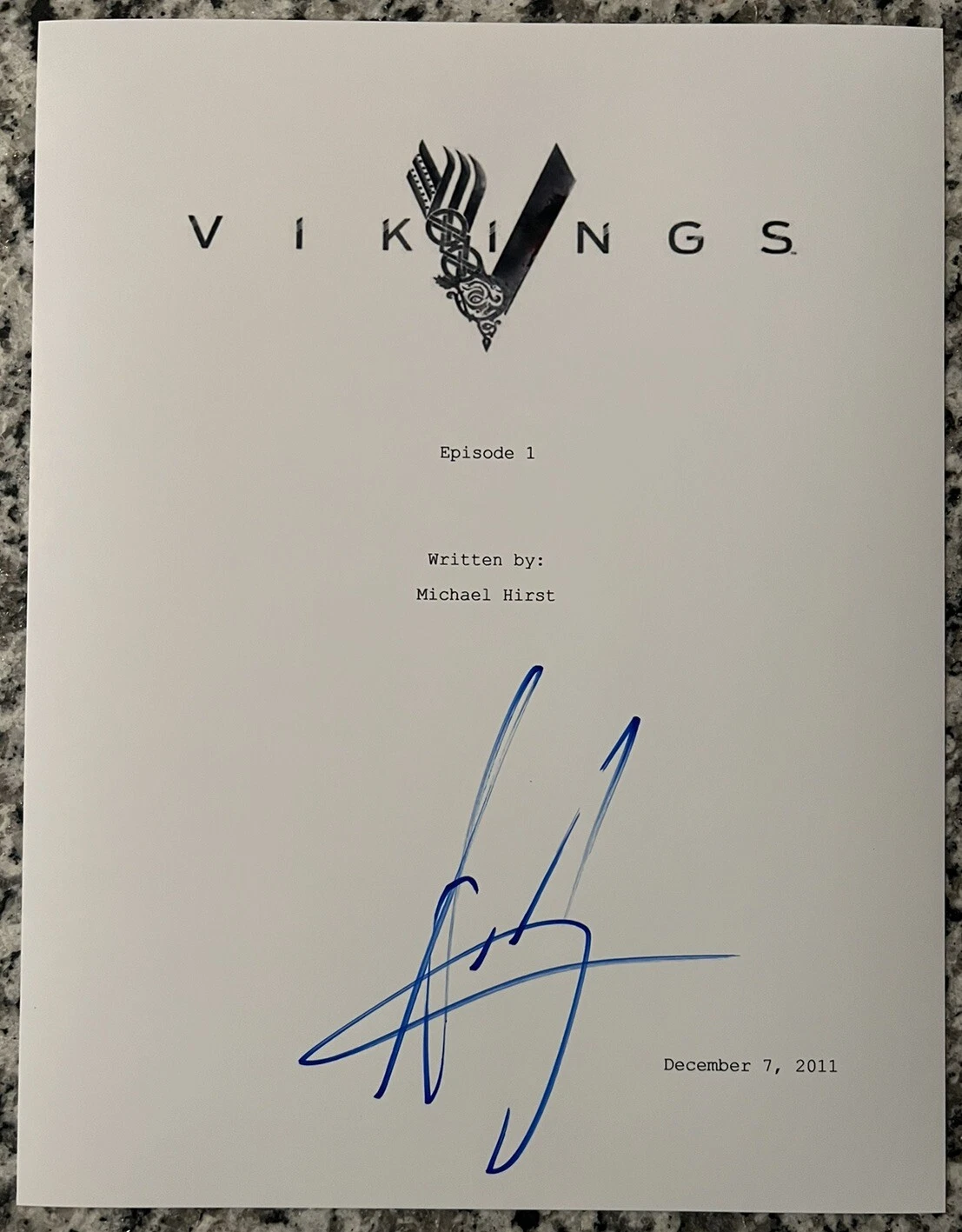 ALEXANDER LUDWIG SIGNED SCRIPT VIKINGS TV SHOW ACTOR AUTHENTIC AUTOGRAPH COA