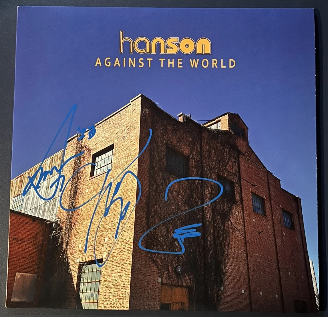 HANSON BAND SIGNED AGAINST THE WORLD VINYL AUTHENTIC AUTOGRAPH MMMBOP COA