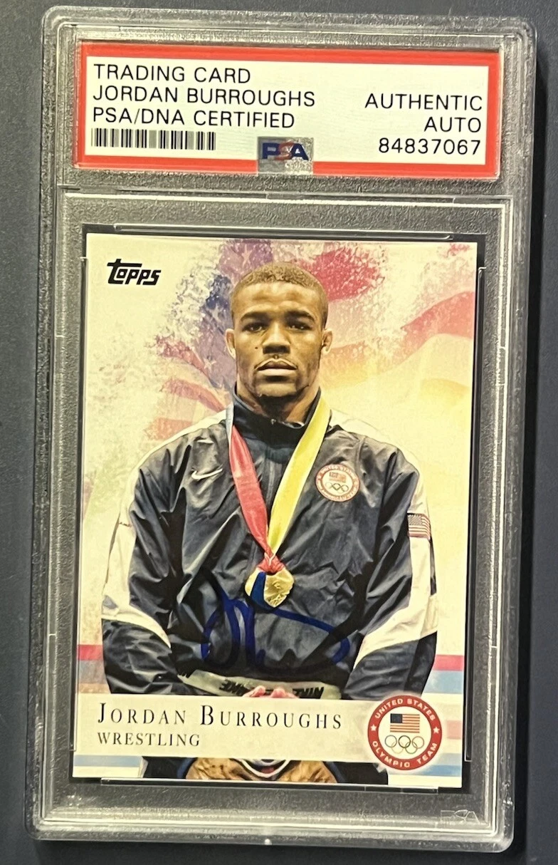 Jordan Burroughs 2012 Topps U.S. Olympic Team Silver #85 Wrestling Auto PSA