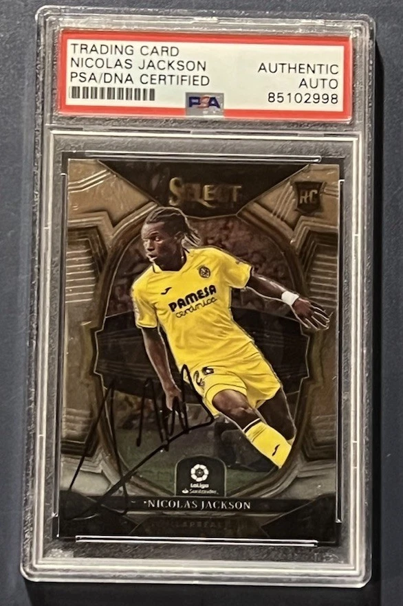 2022-23 Panini Select La Liga Terrace Nicolas Jackson #98 RC Signed Auto PSA