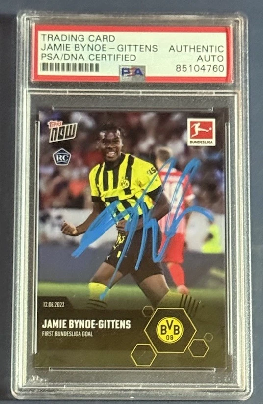 Jamie Bynoe-Gittens Signed Auto 2022 Topps Now Bundesliga #14 RC /4738 PSA