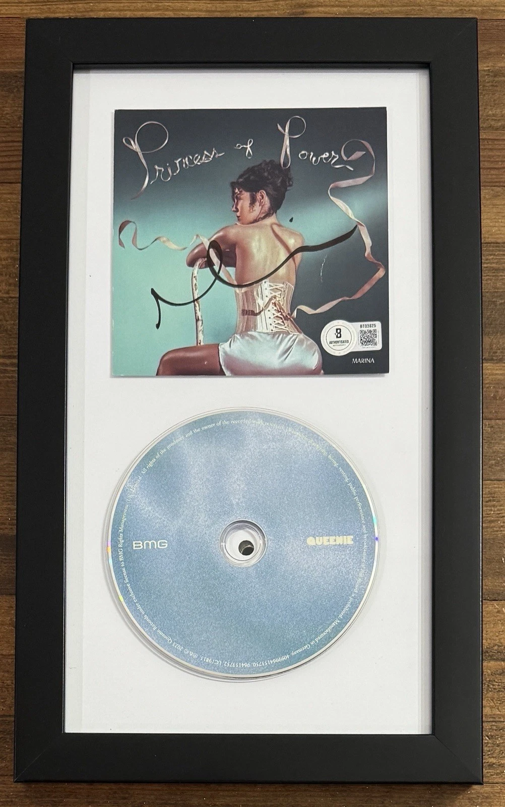 FRAMED Maria SIGNED Princess Of Power Cover Card & CD BAS Beckett COA Autograph