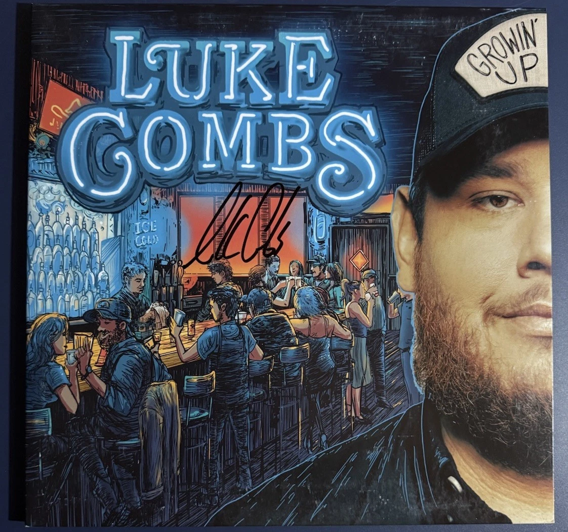 LUKE COMBS SIGNED GROWIN’ UP ALBUM VINYL COUNTRY AUTOGRAPH AUTHENTIC COA