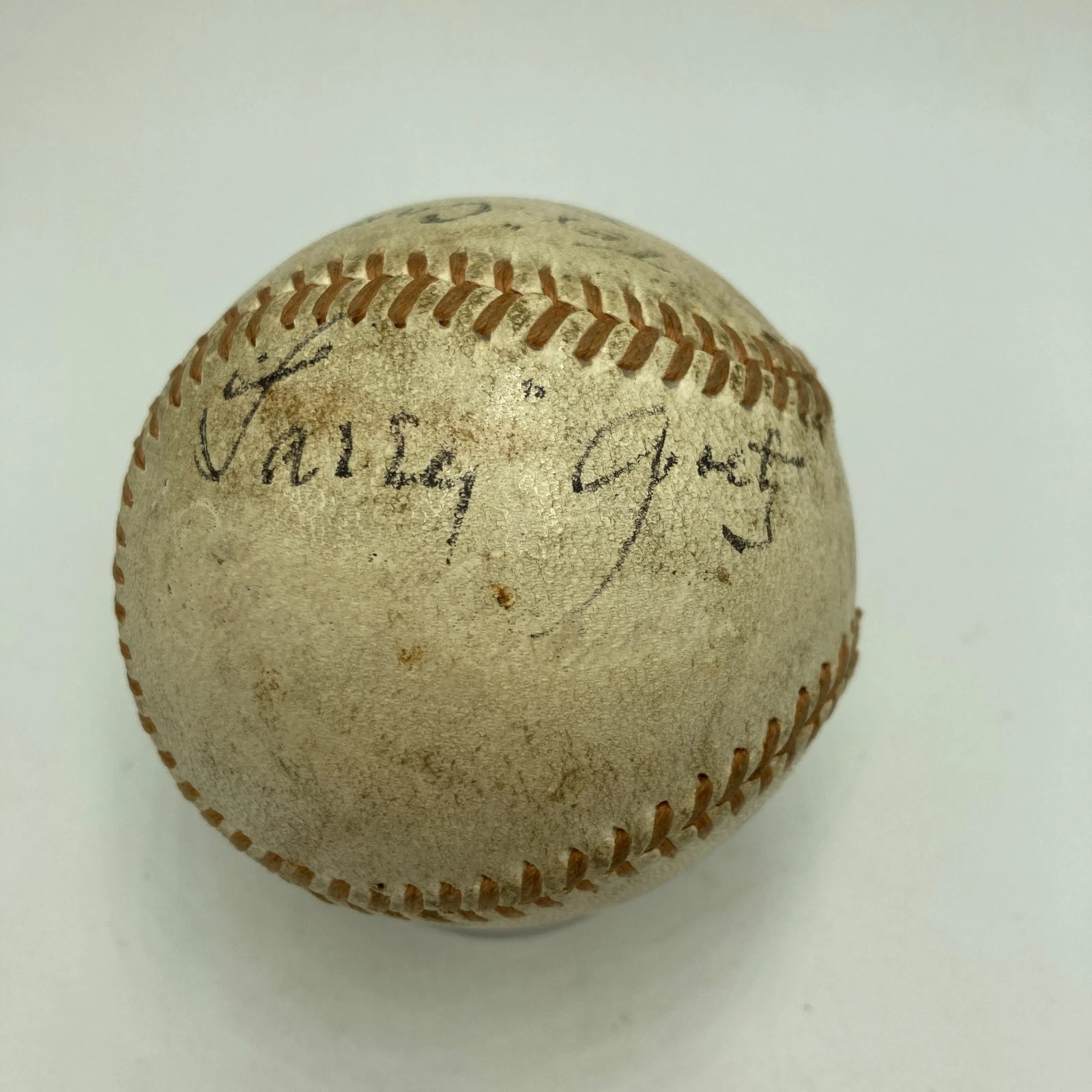 Larry Goetz Umpire Signed 1940's National League Frick  Game Used Baseball JSA