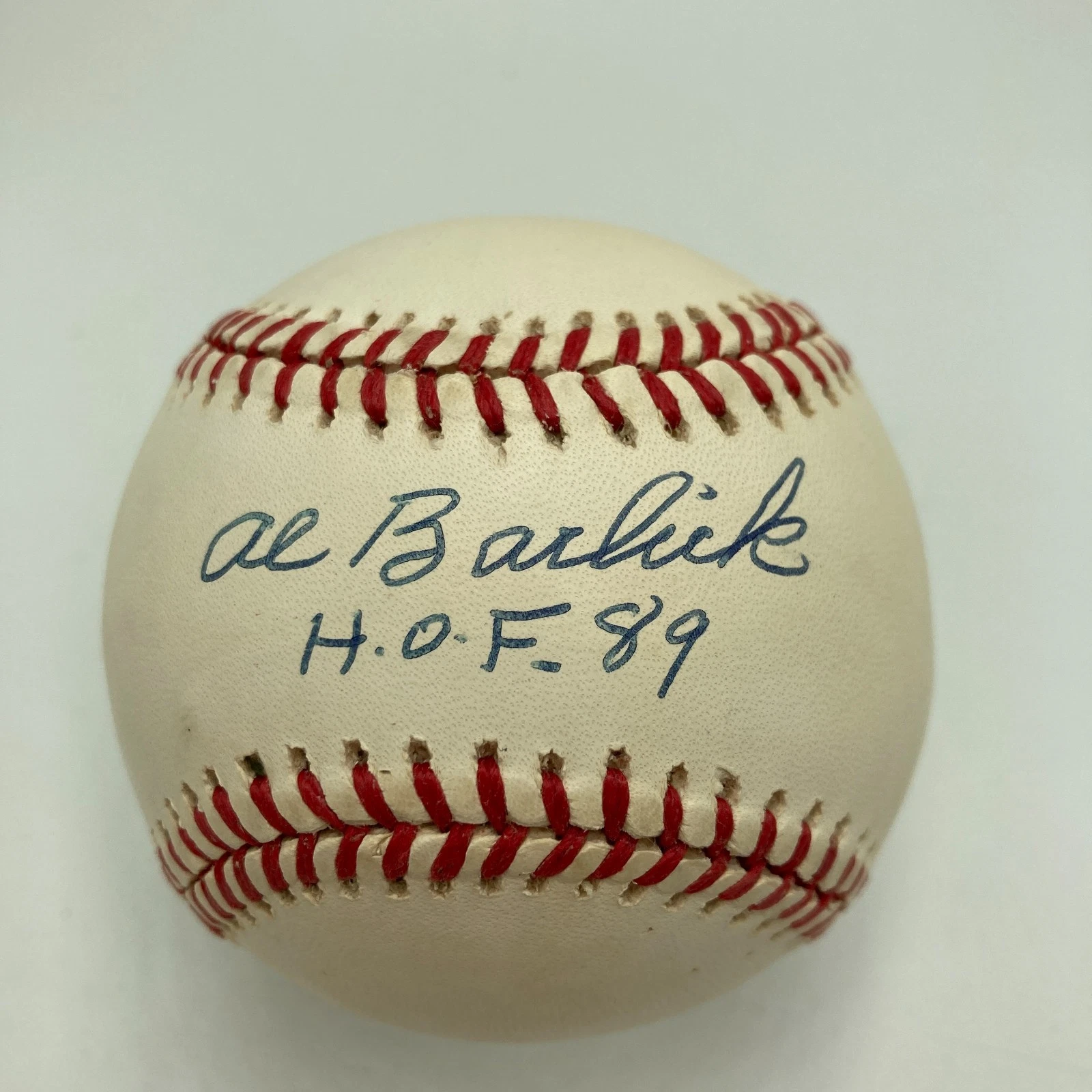 Al Barlick HOF 1989 Signed National League Baseball JSA COA