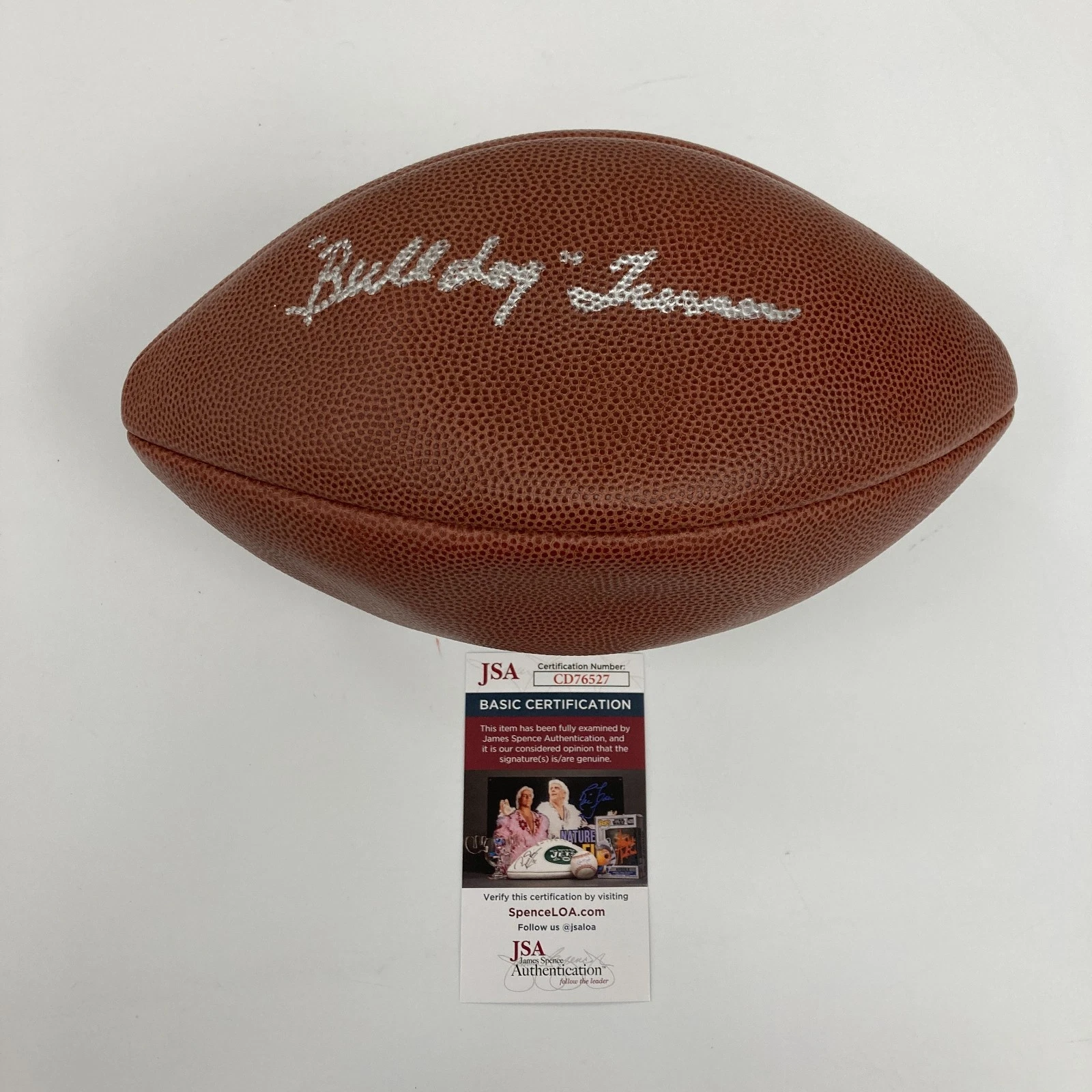 Clyde Bulldog Turner Signed NFL Wilson Game Football JSA COA RARE