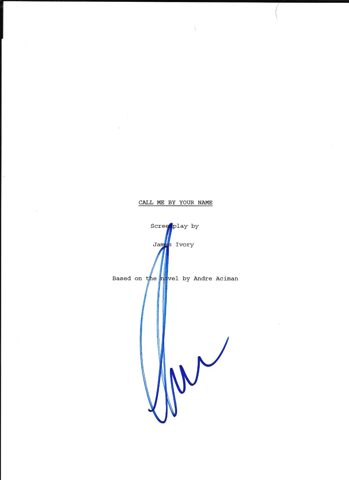 * ARMIE HAMMER * SIGNED AUTOGRAPHED MOVIE SCRIPT * CALL ME BY YOUR NAME * 1 COLLECTIBLE MEMORABILIA