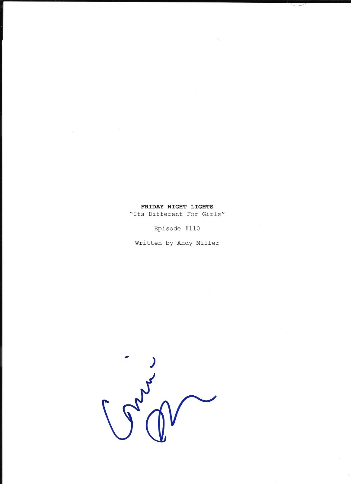 * CONNIE BRITTON * SIGNED AUTOGRAPHED TV SCRIPT * FRIDAY NIGHT LIGHTS * TAMI * COLLECTIBLE MEMORABILIA