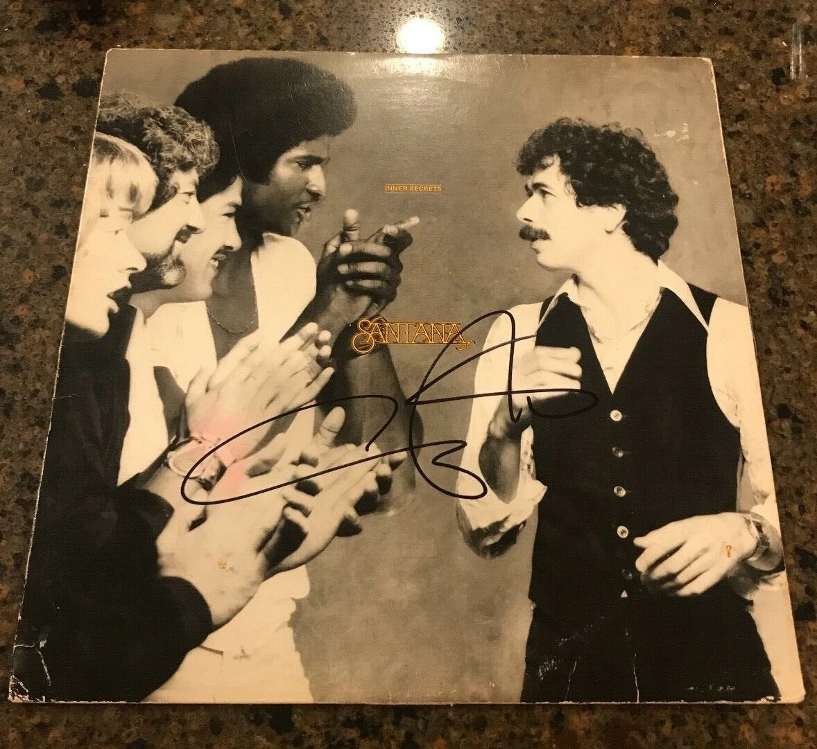 * CARLOS SANTANA * signed autographed vinyl album * INNER SECRETS * 1