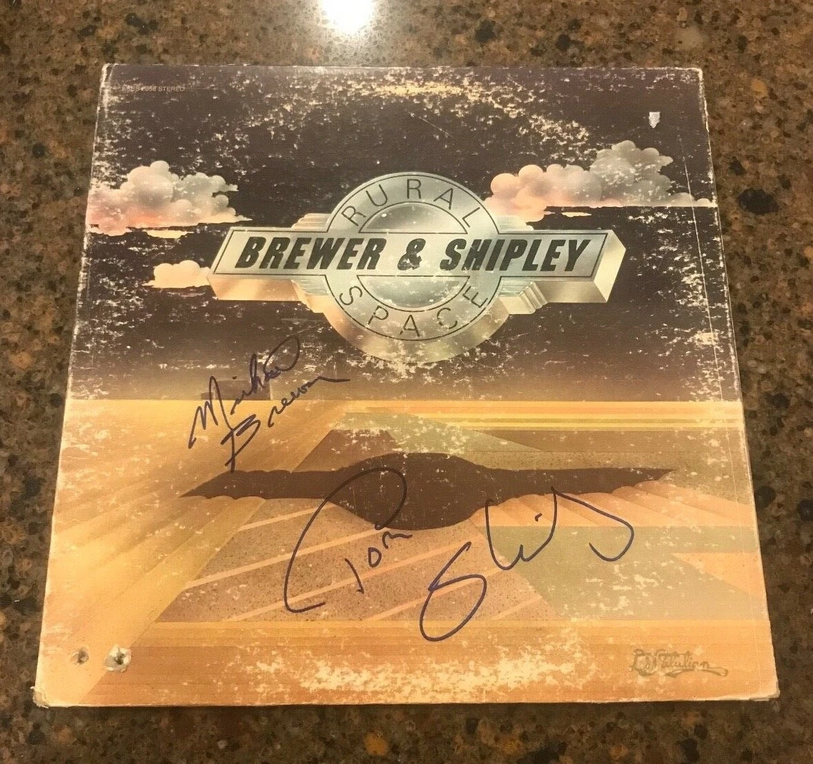 * MICHAEL BREWER &  TOM SHIPLEY * signed vinyl album * RURAL SPACE * 1