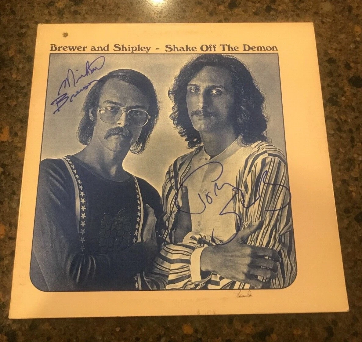 * MICHAEL BREWER &  TOM SHIPLEY * signed album * SHAKE OFF THE DEMON * 1
