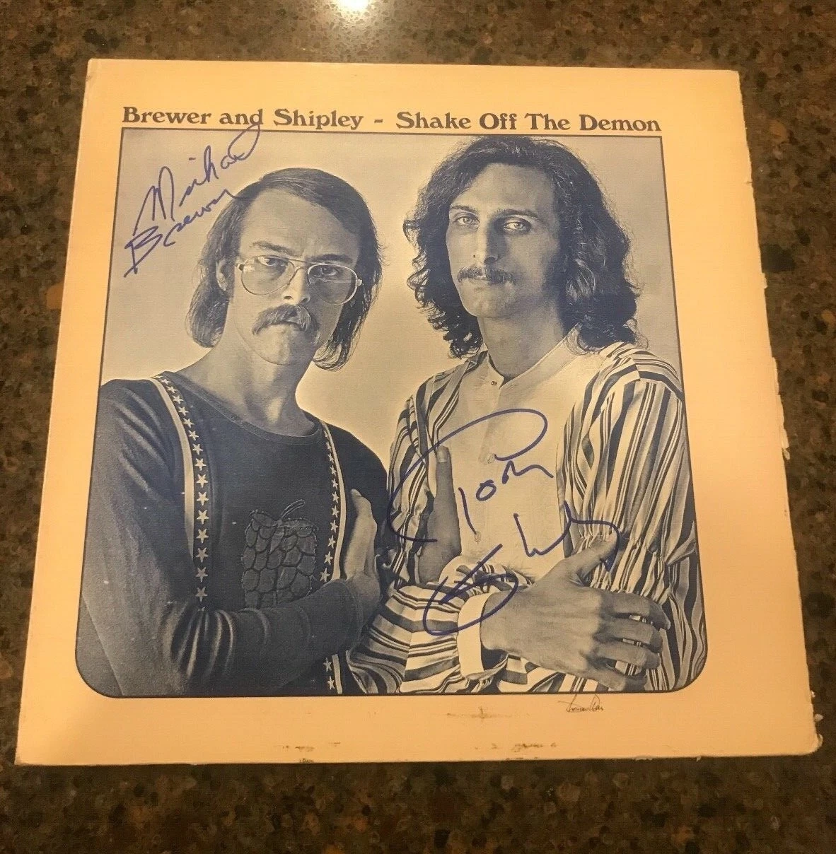 * MICHAEL BREWER &  TOM SHIPLEY * signed album * SHAKE OFF THE DEMON * 2