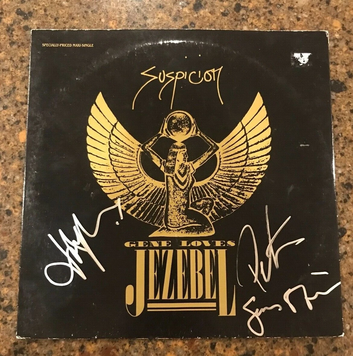 * GENE LOVES JEZEBEL * signed vinyl album * SUSPICION * JAY ASTON * 1