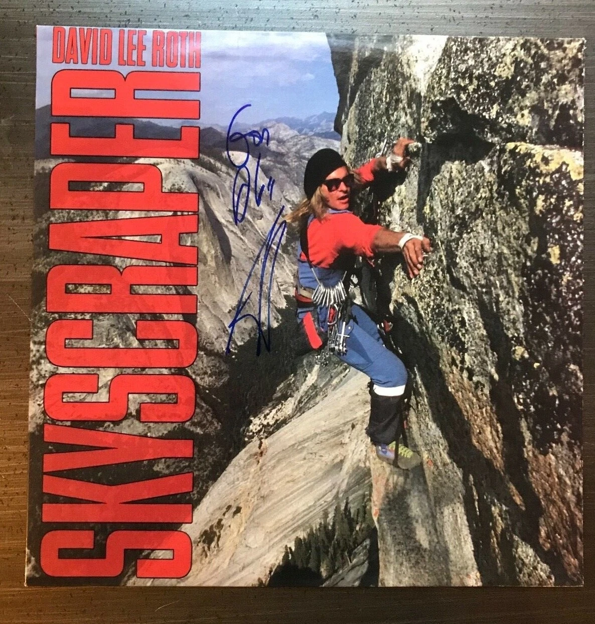 * GREGG BISSONETTE * signed vinyl album * SKYSCRAPER * DAVID LEE ROTH * 1