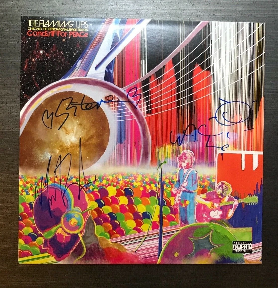 * THE FLAMING LIPS * signed album * CONCERT FOR PEACE * SPACE STATION * 1