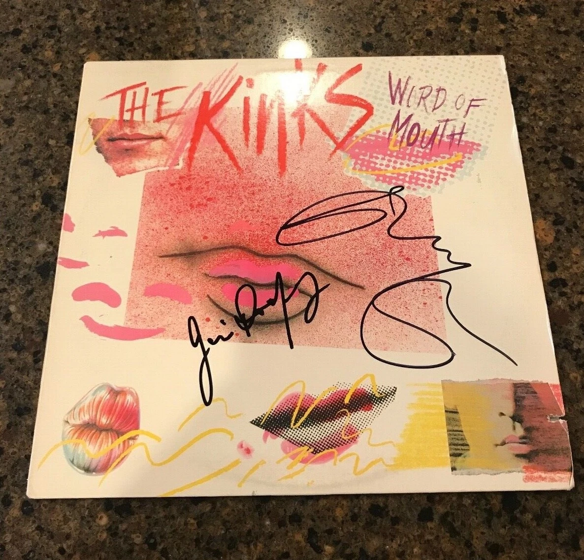* THE KINKS * signed album * WORD OF MOUTH * DAVE DAVIES & JIM RODFORD * COA * 1