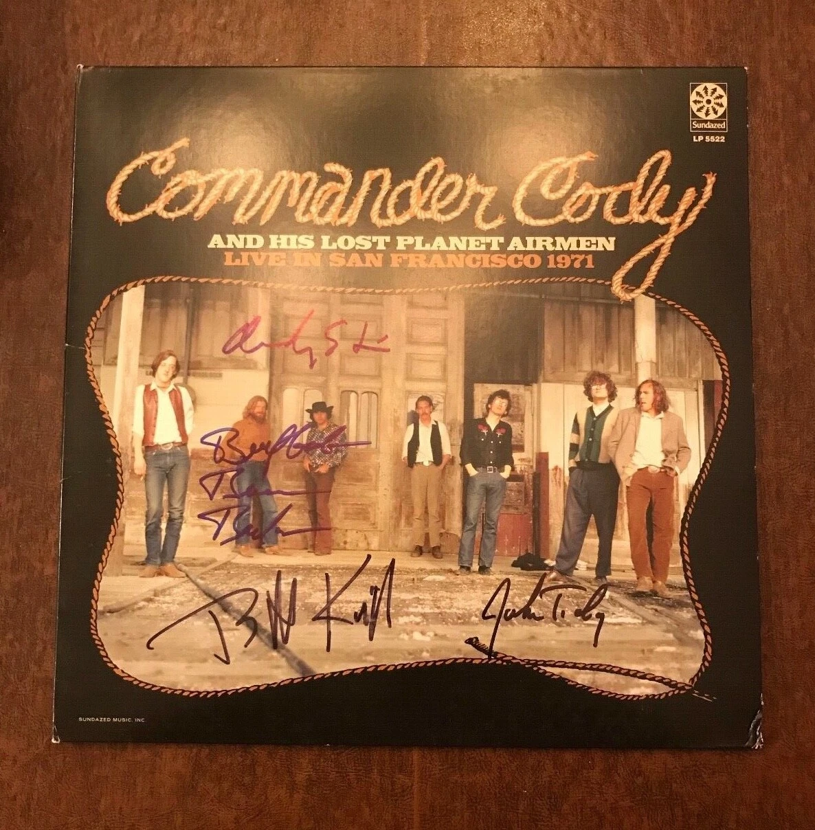 * COMMANDER CODY & HIS LOST PLANET AIRMEN * signed album * LIVE SAN FRAN 71' * 1