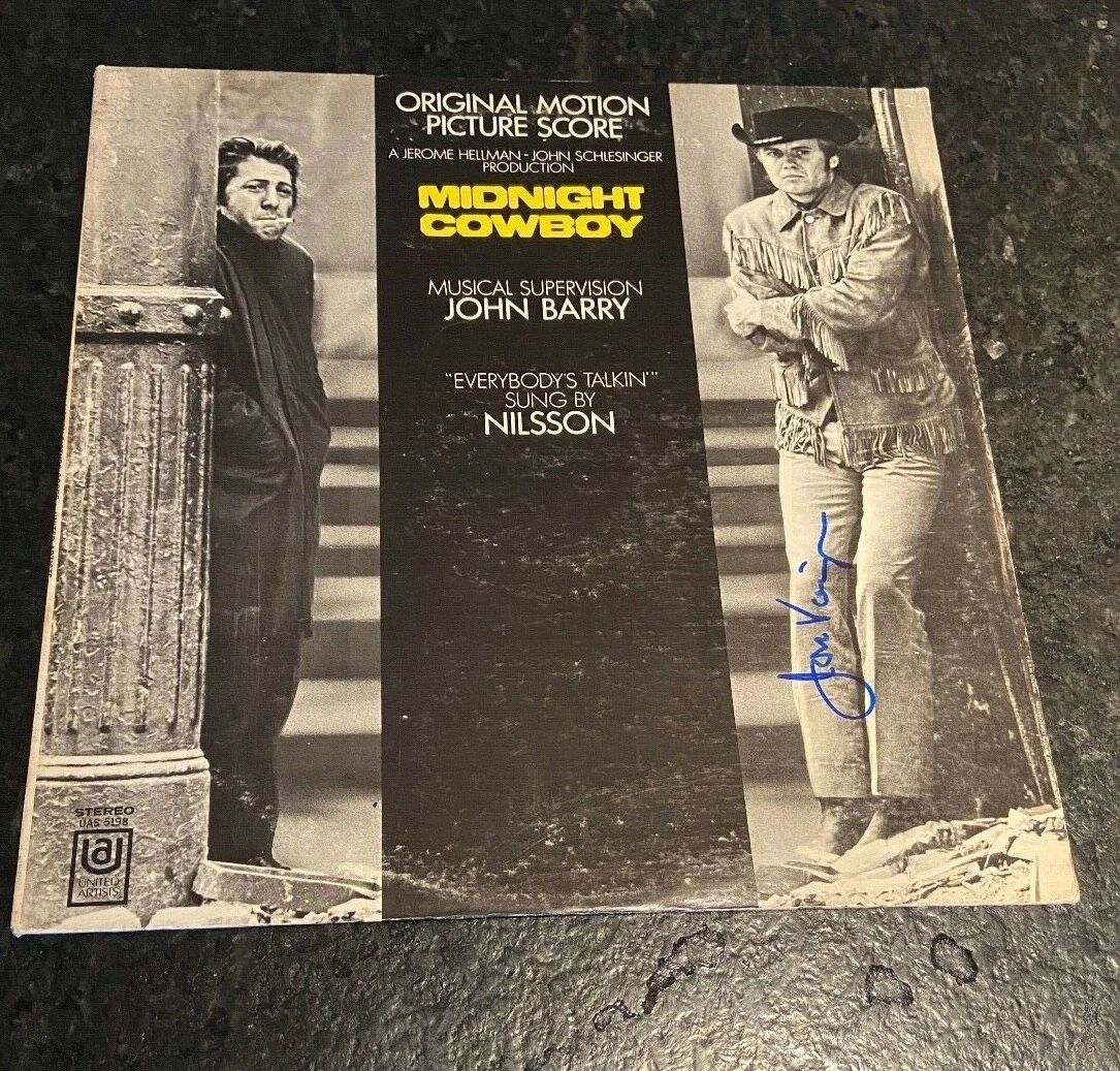 * JON VOIGHT * SIGNED VINYL SOUNDTRACK * MIGHTNIGHT COWBOY * PROOF * 2 COLLECTIBLE MEMORABILIA