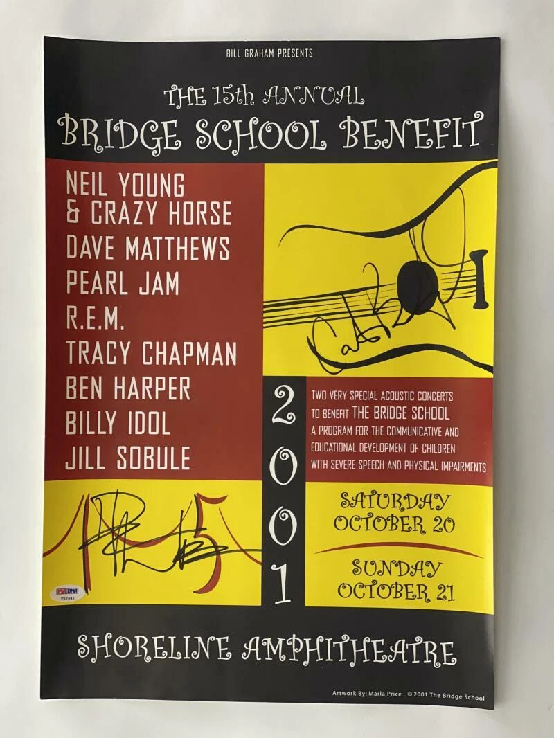 DAVE MATTHEWS & CARTER BEAUFORD SIGNED AUTOGRAPH 13X19 CONCERT TOUR POSTER - PSA