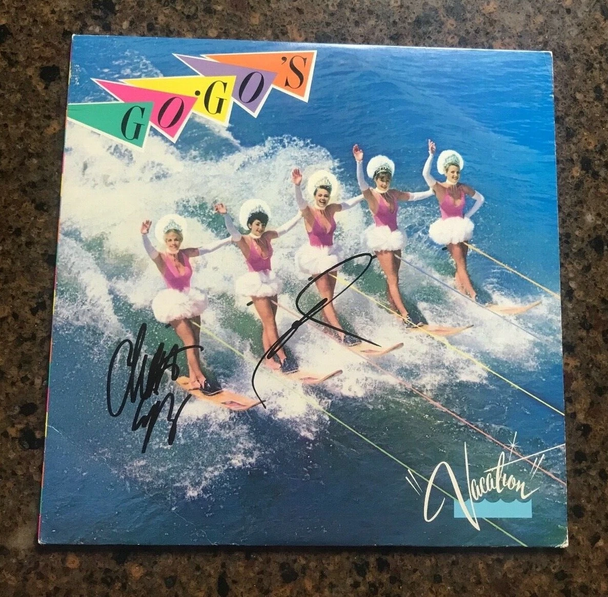 * THE GO-GO'S * signed album * VACATION * BELINDA CARLISLE & CHARLOTTE CAFFEY* 2