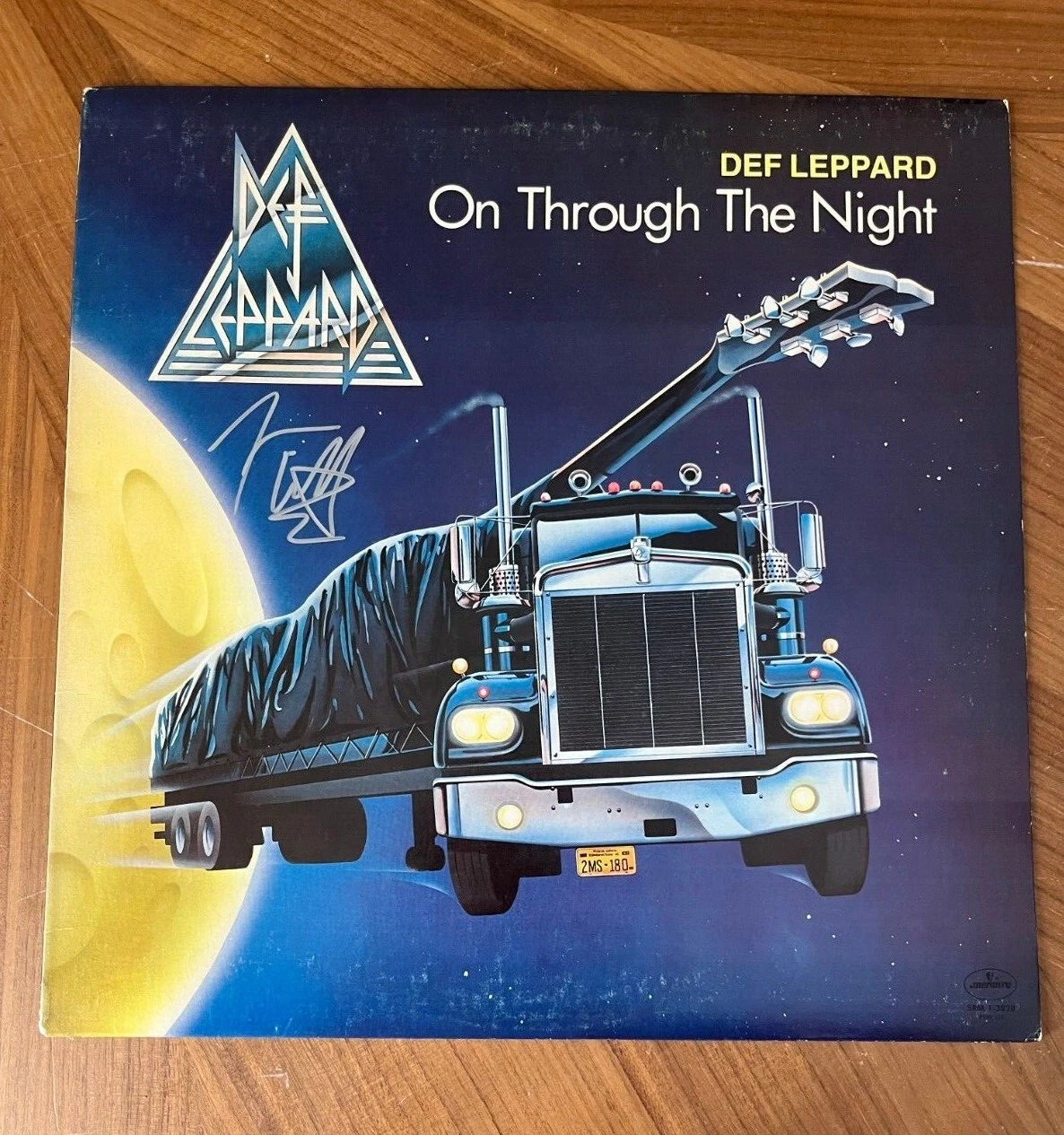 * JOE ELLIOTT * signed album * DEF LEPPARD * ON THROUGH THE NIGHT * COA * 1
