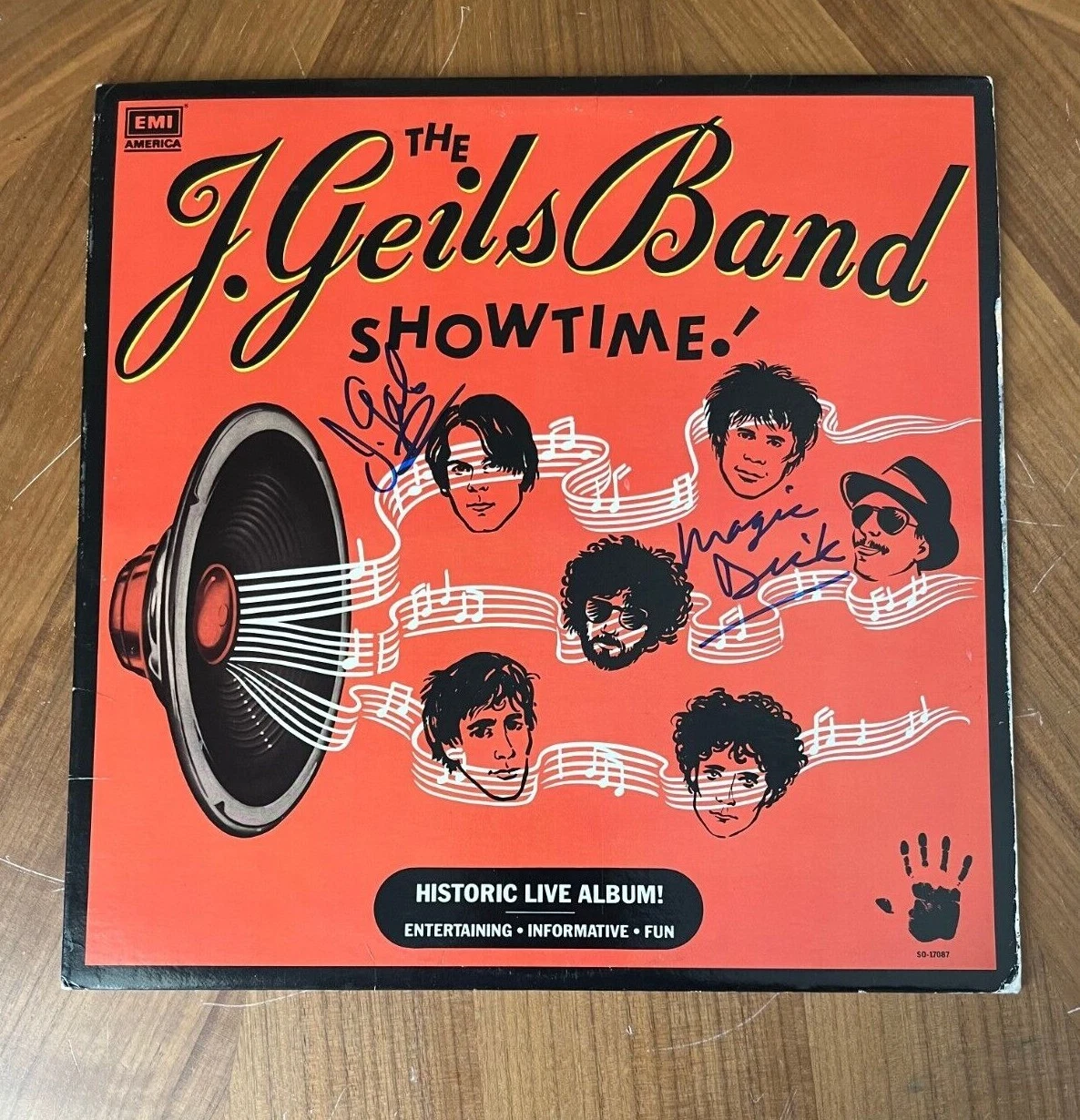 * J. GEILS BAND * signed album * SHOWTIME! * J. GEILS & MAGIC DICK * 1