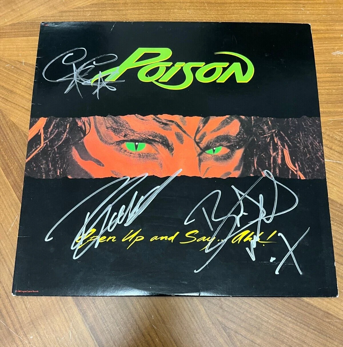 * POISON * signed vinyl album * OPEN UP AND SAY AHH * BRET MICHAELS + 2 * 2