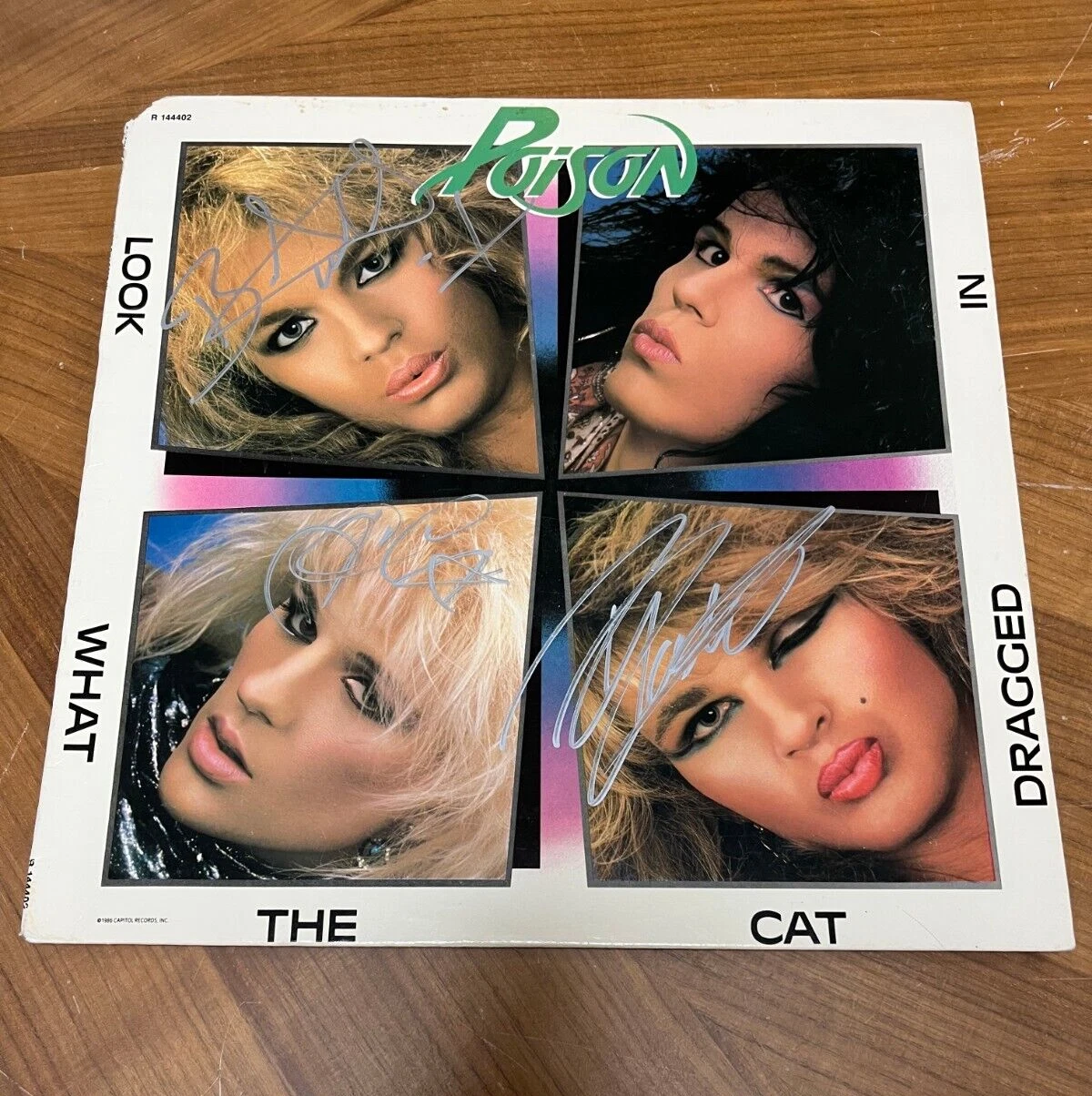 * POISON * signed vinyl album * LOOK WHAT THE CAT DRAGGED IN * BRET MICHAELS * 2