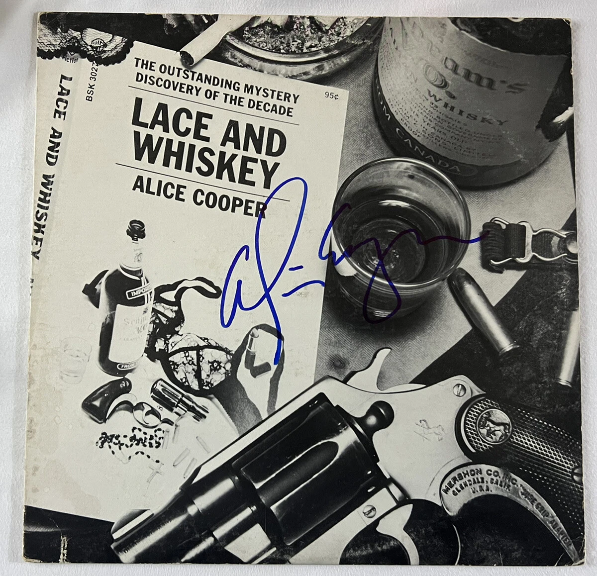 ALICE COOPER HAND SIGNED LACE AND WHISKEY VINYL AUTOGRAPH EXACT PROOF COA