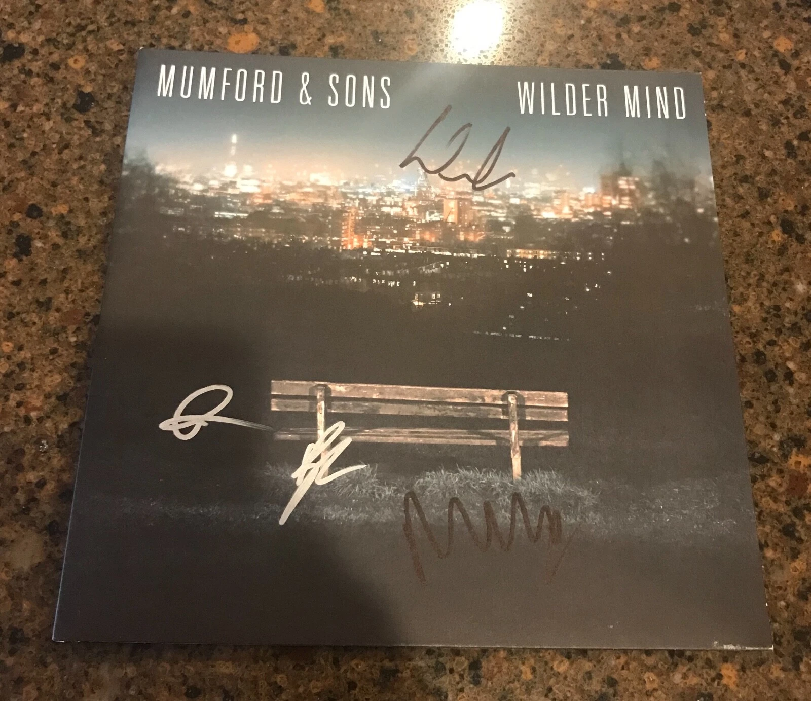 * MUMFORD AND SONS * signed album * WILDER MIND * MARCUS, TED, BEN & WINSTON * 1