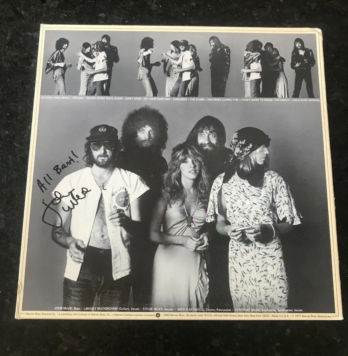 * JOHN MCVIE * signed vinyl album * RUMOURS * FLEETWOOD MAC * COA * 3