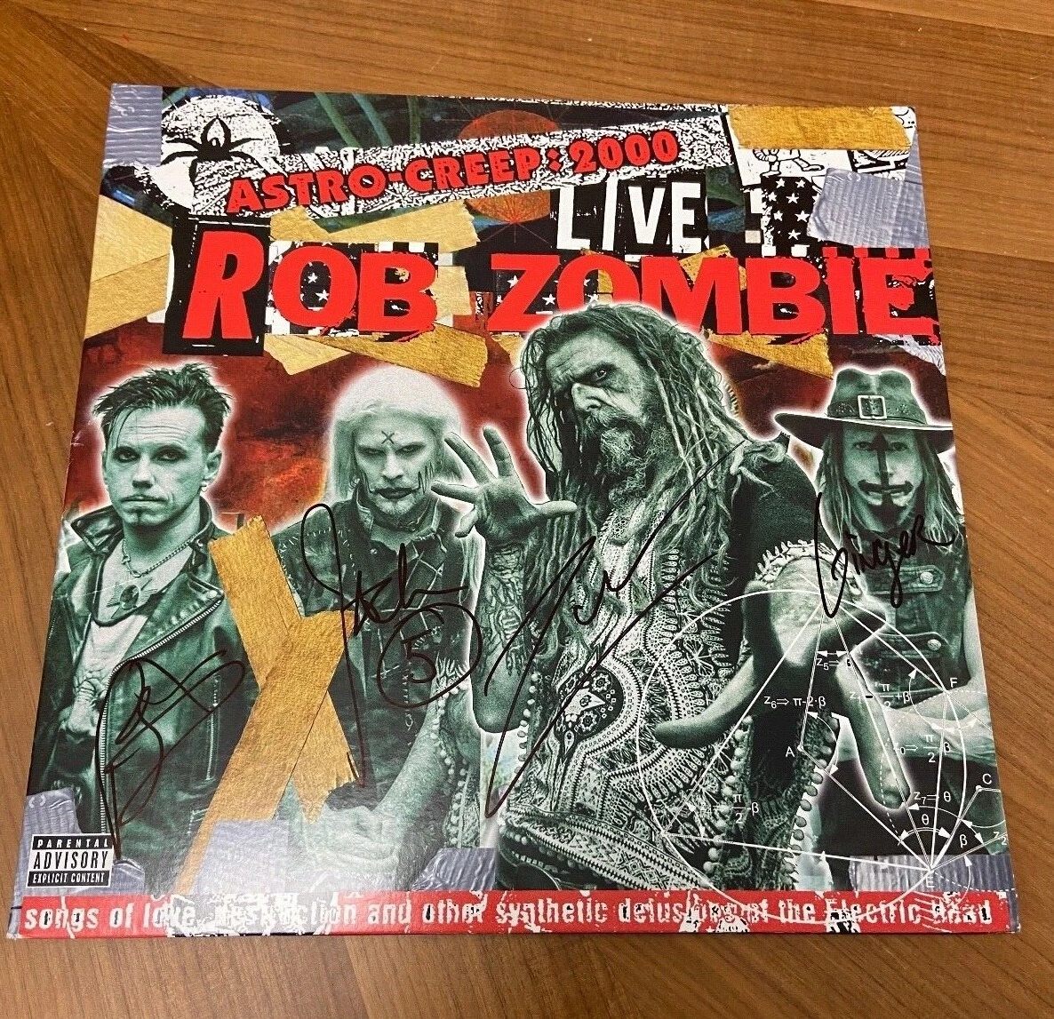 * ROB ZOMBIE * signed vinyl album * ASTRO-CREEP 2000 LIVE * FULL BAND * COA * 1