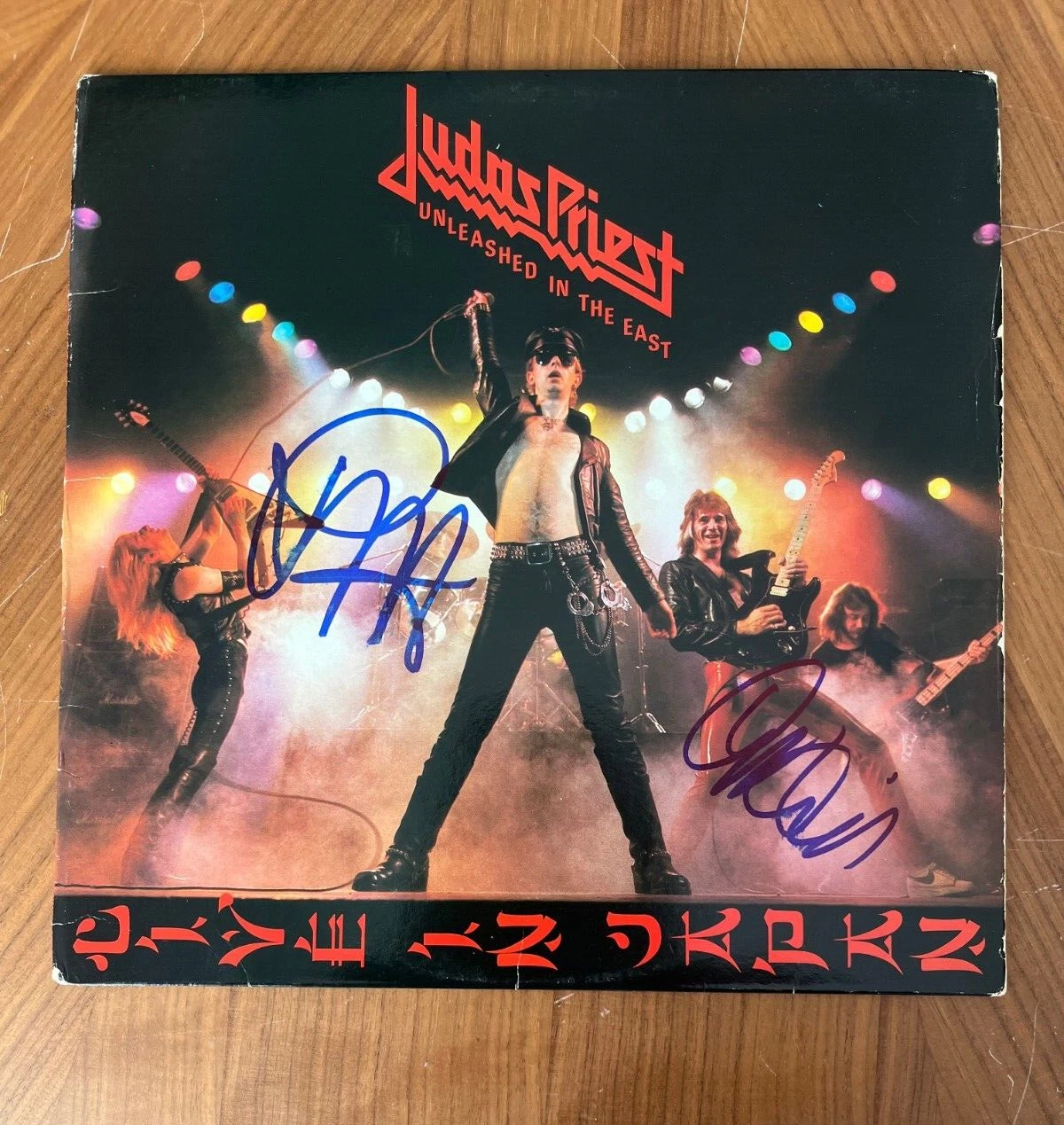 * JUDAS PRIEST * signed album *  UNLEASHED IN THE EAST * ROB HALFORD & IAN HILL
