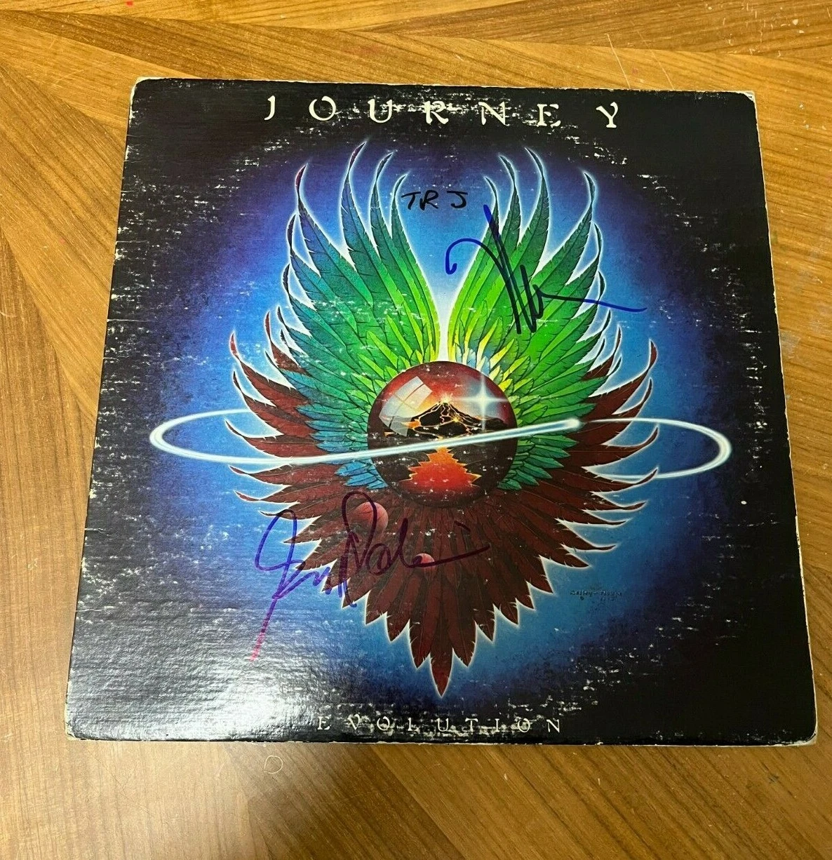 * JOURNEY * signed album * EVOLUTION * GREGG ROLIE & NEAL SCHON * COA * 1