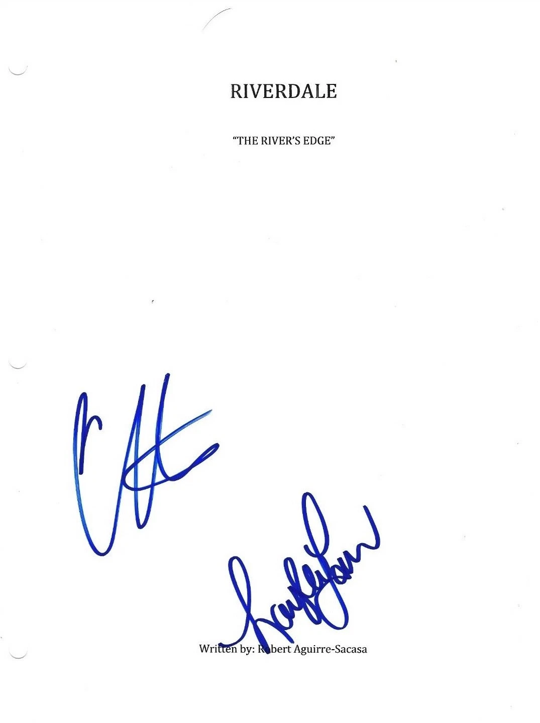 * CASEY COTT & HAYLEY LAW * SIGNED TV SCRIPT * RIVERDALE * COA * 1 COLLECTIBLE MEMORABILIA
