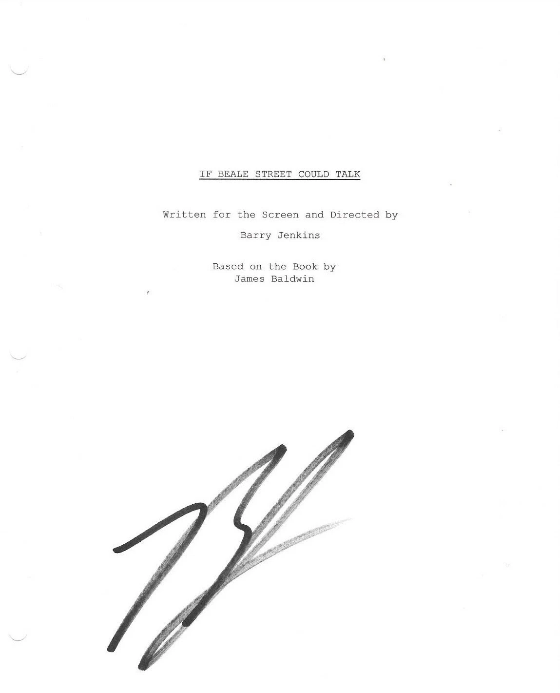 * BARRY JENKINS * SIGNED MOVIE SCRIPT * IF BEALE STREET COULD TALK * DIRECTOR 2 COLLECTIBLE MEMORABILIA