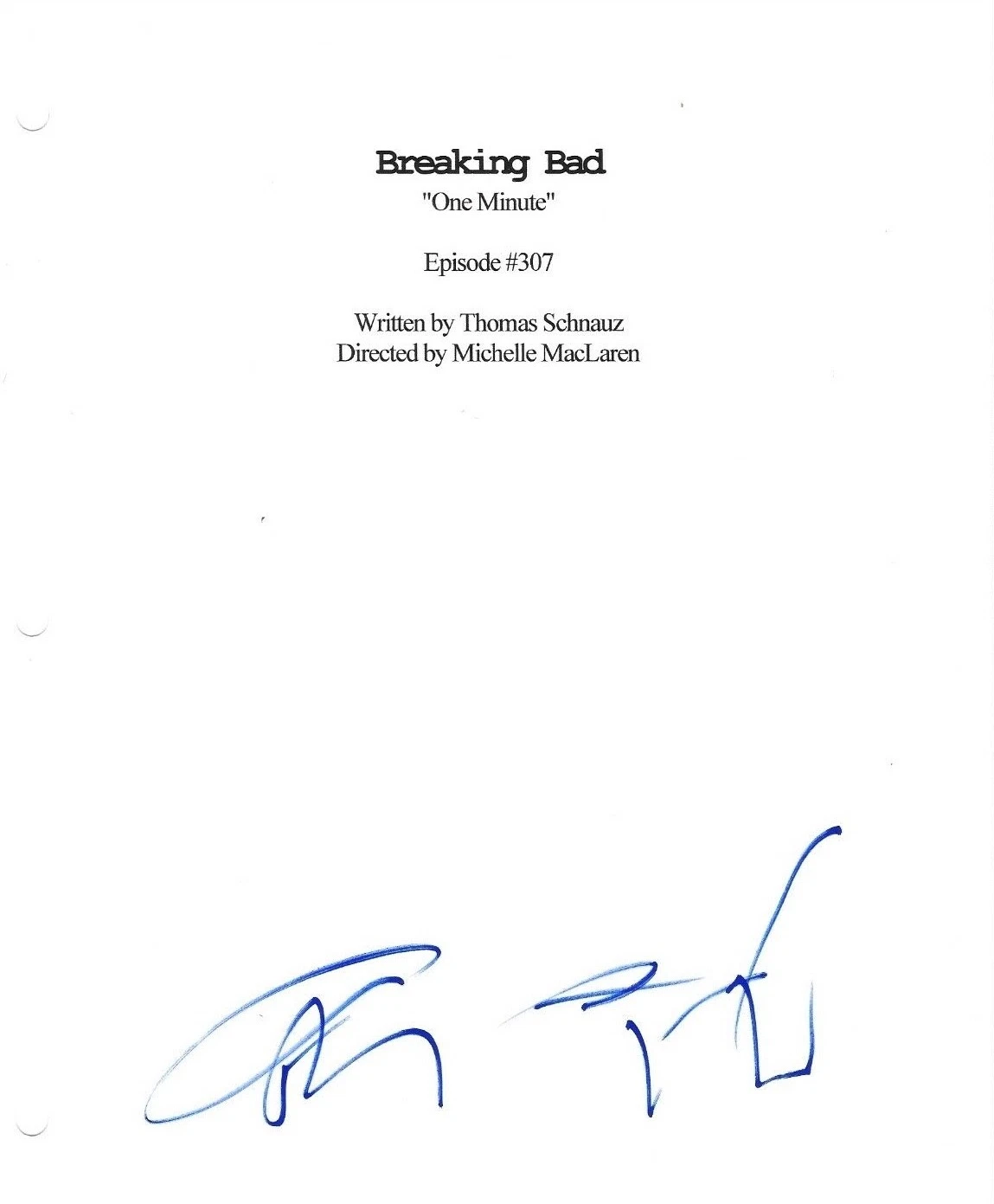 * MARK MARGOLIS * SIGNED TV SCRIPT * BREAKING BAD * TIO SALAMANCA * COA * 1 COLLECTIBLE MEMORABILIA