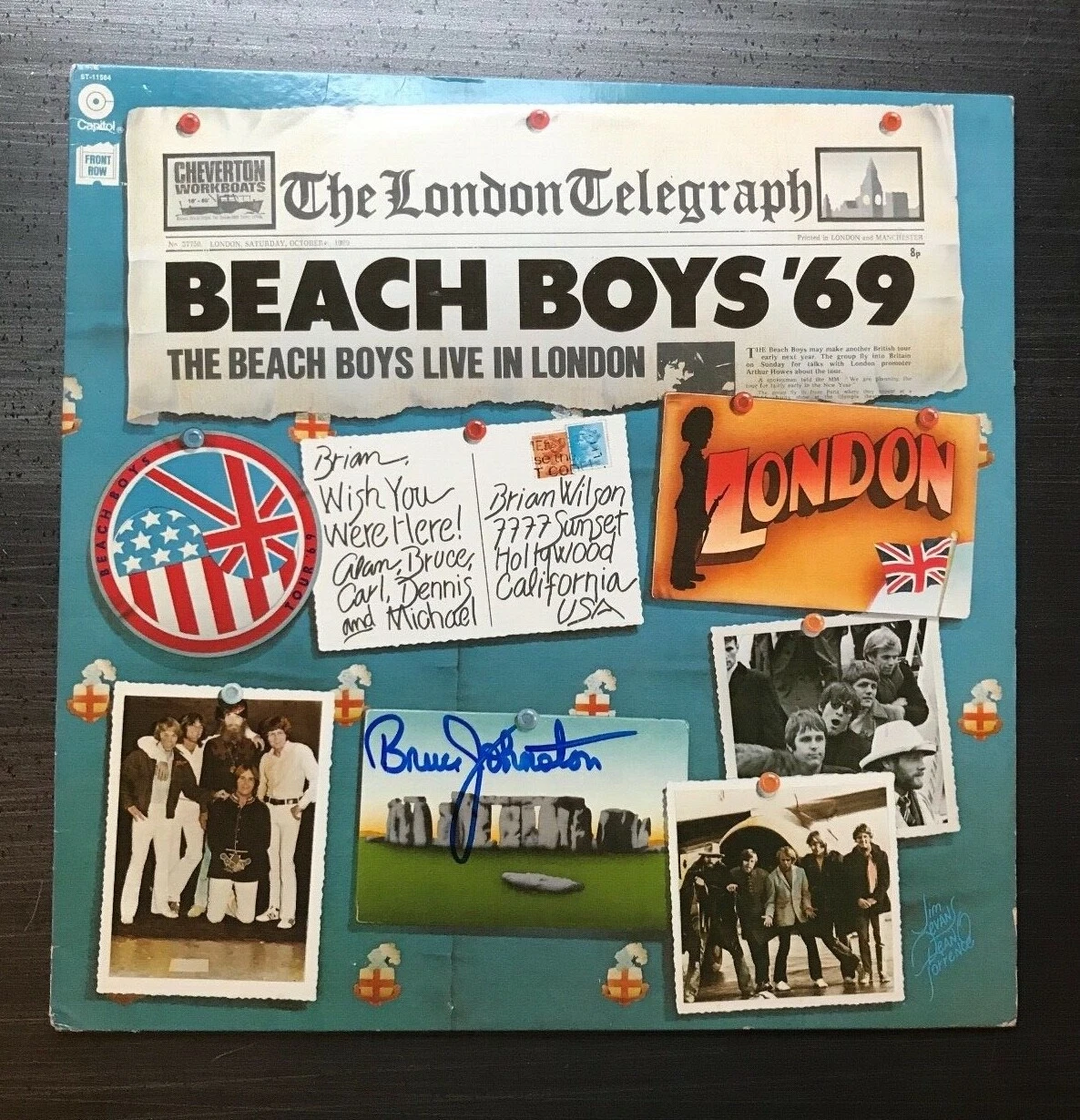 * BRUCE JOHNSTON * signed vinyl album * THE BEACH BOYS * '69 LONDON * PROOF 2