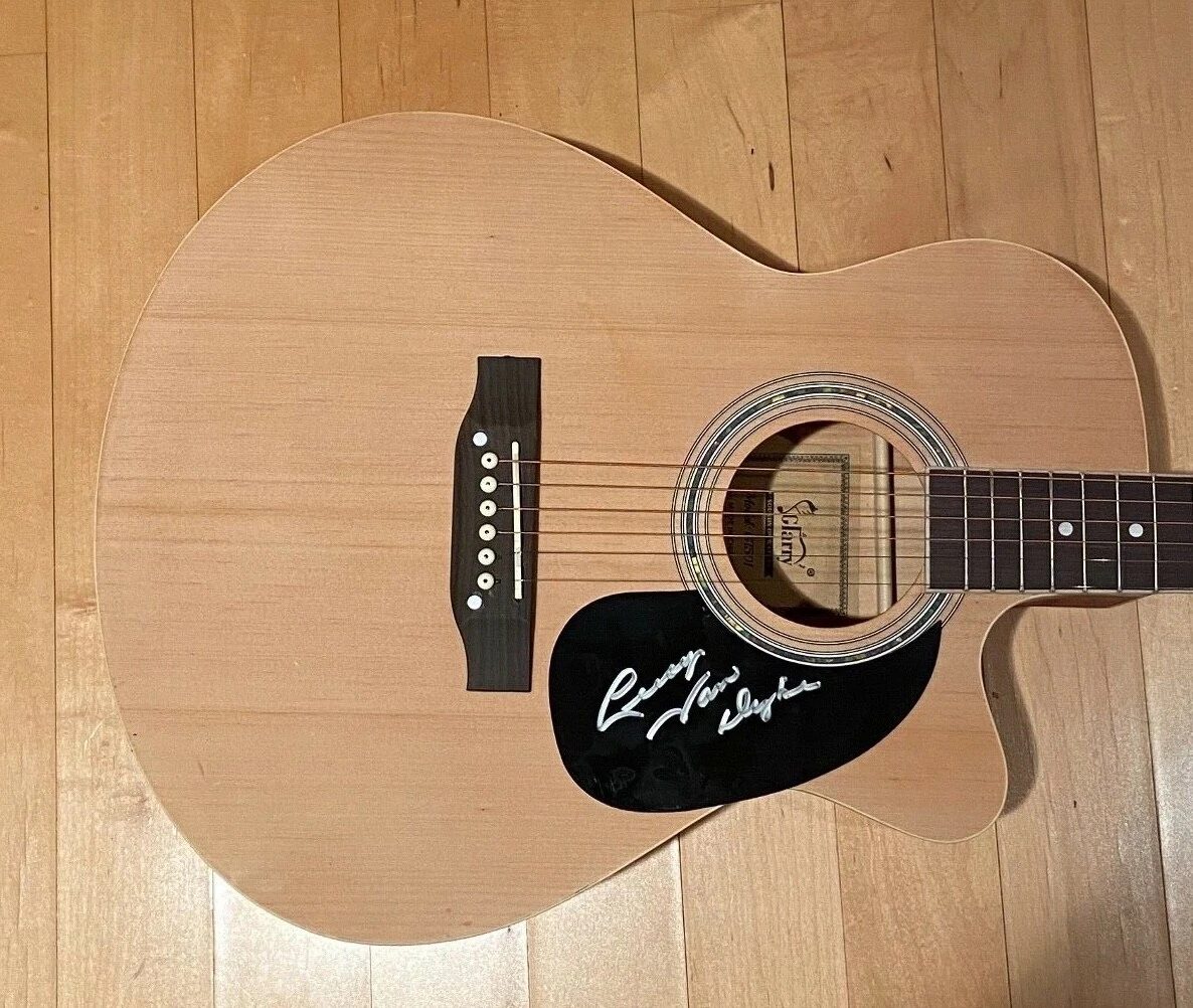 * LEROY VAN DYKE * signed acoustic guitar * WALK ON BY * AUCTIONEER * COA * 1