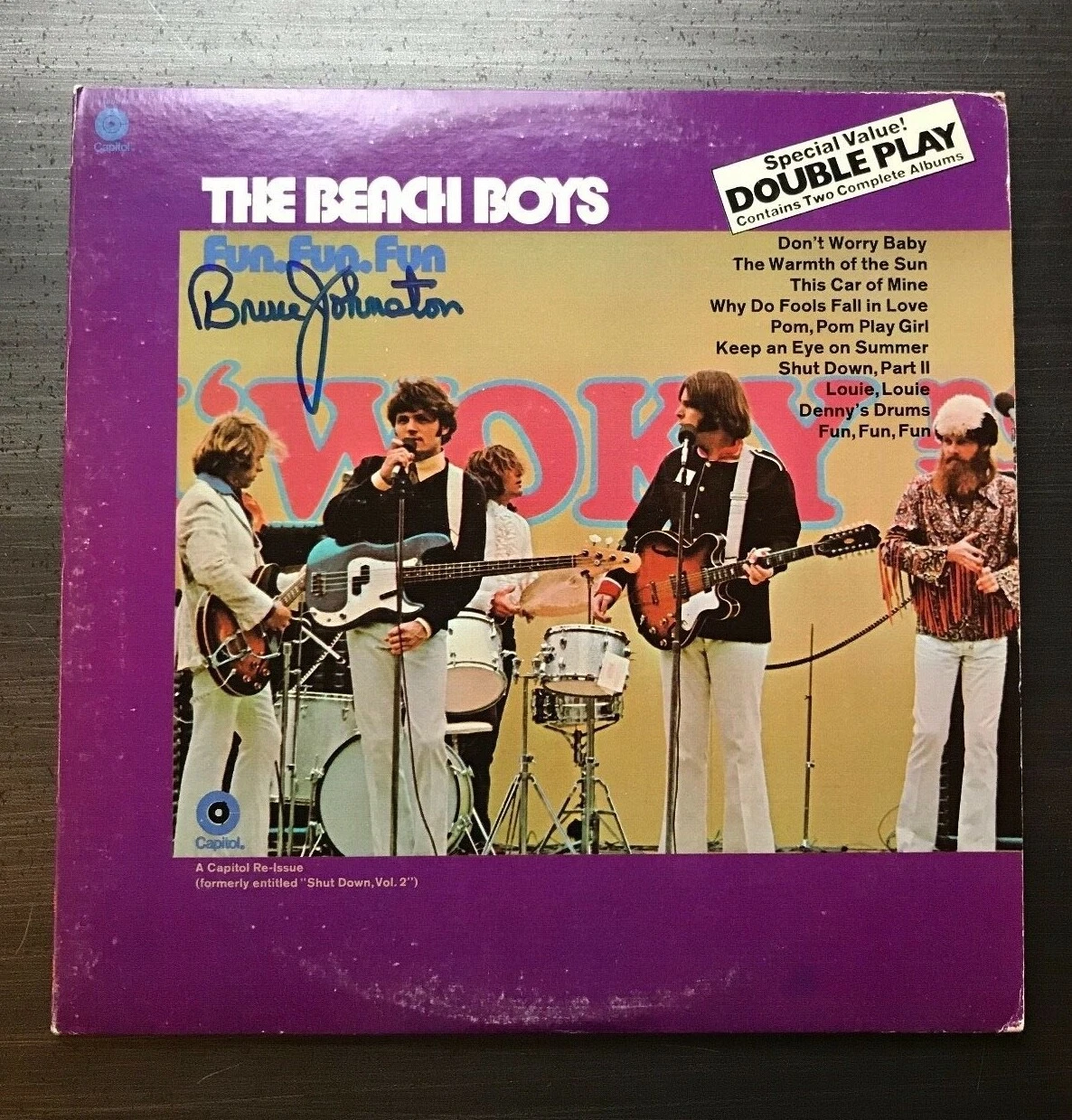 * BRUCE JOHNSTON * signed vinyl album * THE BEACH BOYS * FUN FUN FUN * PROOF * 1