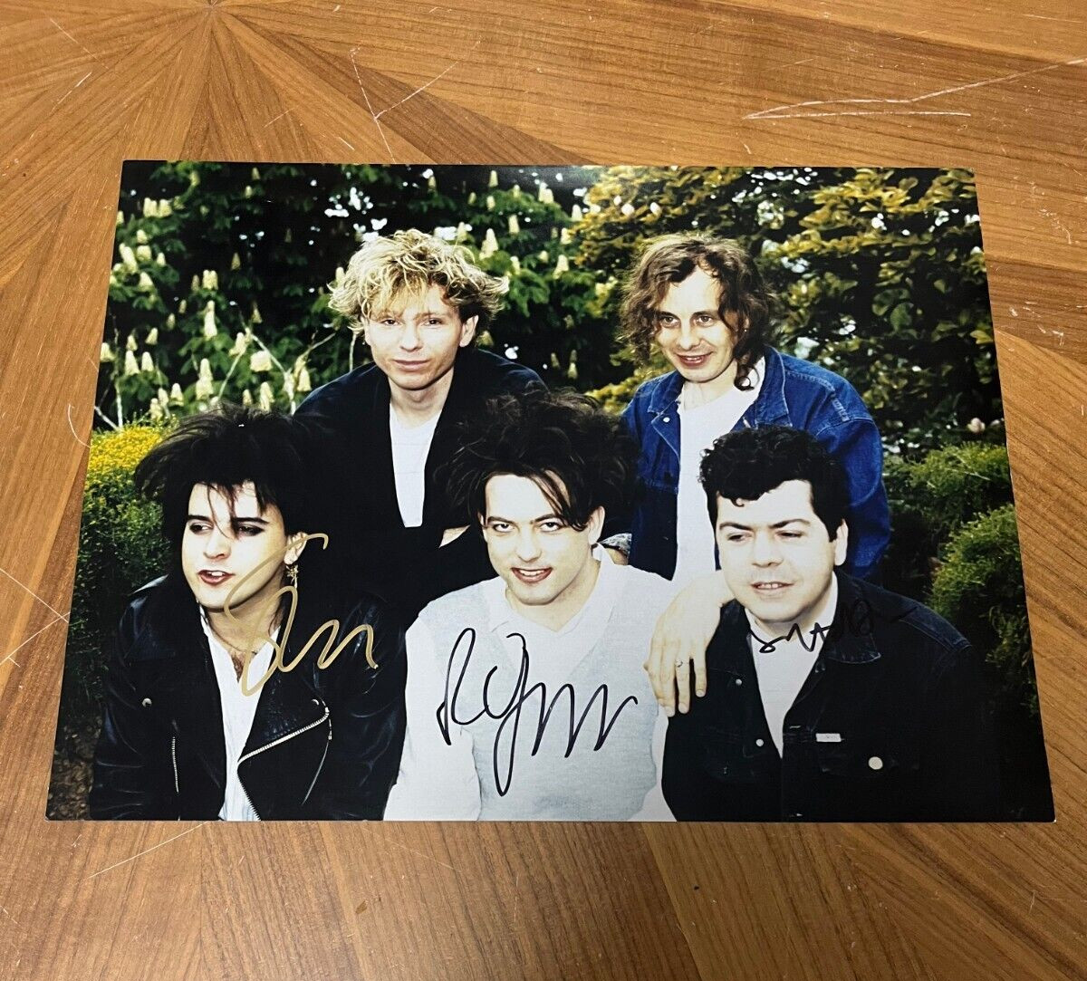 * THE CURE * signed 11x14 photo * ROBERT SMITH, SIMON GALLUP & LOL TOLHURST * 1