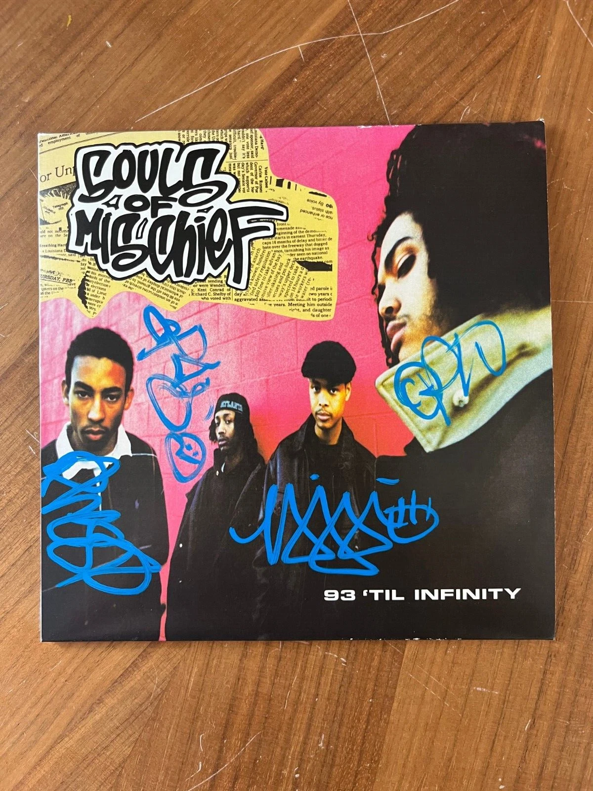 * SOULS OF MISCHIEF * signed 7' album * 93' TIL INFINITY * 3