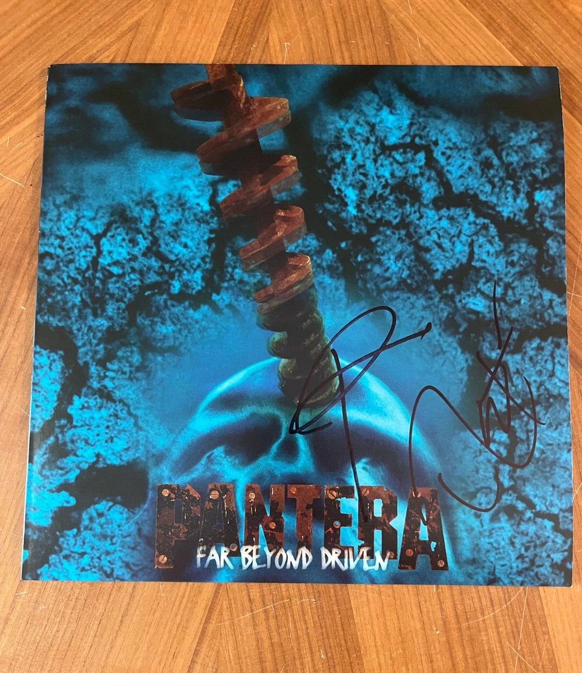 * PANTERA * signed album * FAR BEYOND DRIVEN * PHIL ANSELMO & REX BROWN * 1