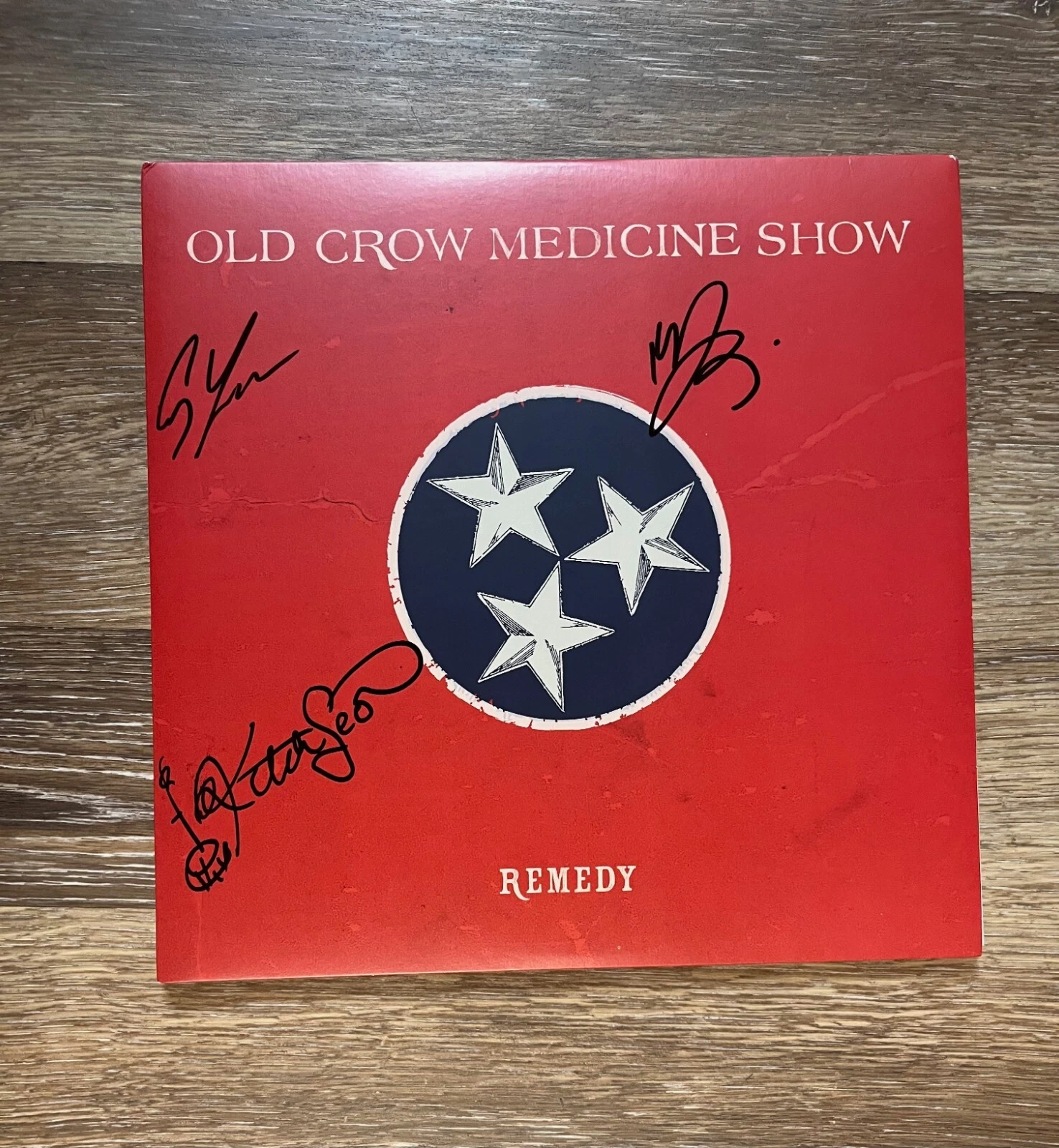* OLD CROW MEDICINE SHOW * signed album * REMEDY * KETCH SECOR, CORY & MORGAN 1