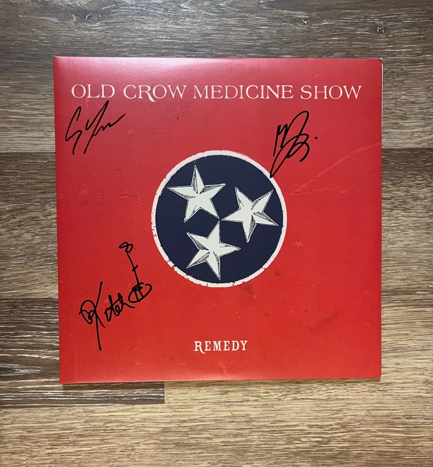 * OLD CROW MEDICINE SHOW * signed album * REMEDY * KETCH SECOR, CORY & MORGAN 2