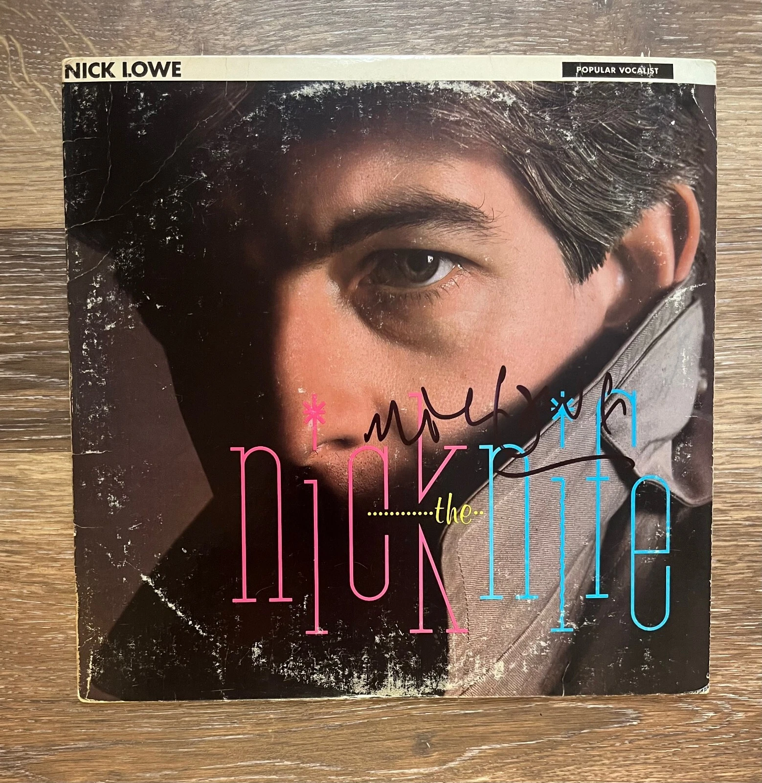 * NICK LOWE * signed vinyl album * NICK THE KNIFE * 1