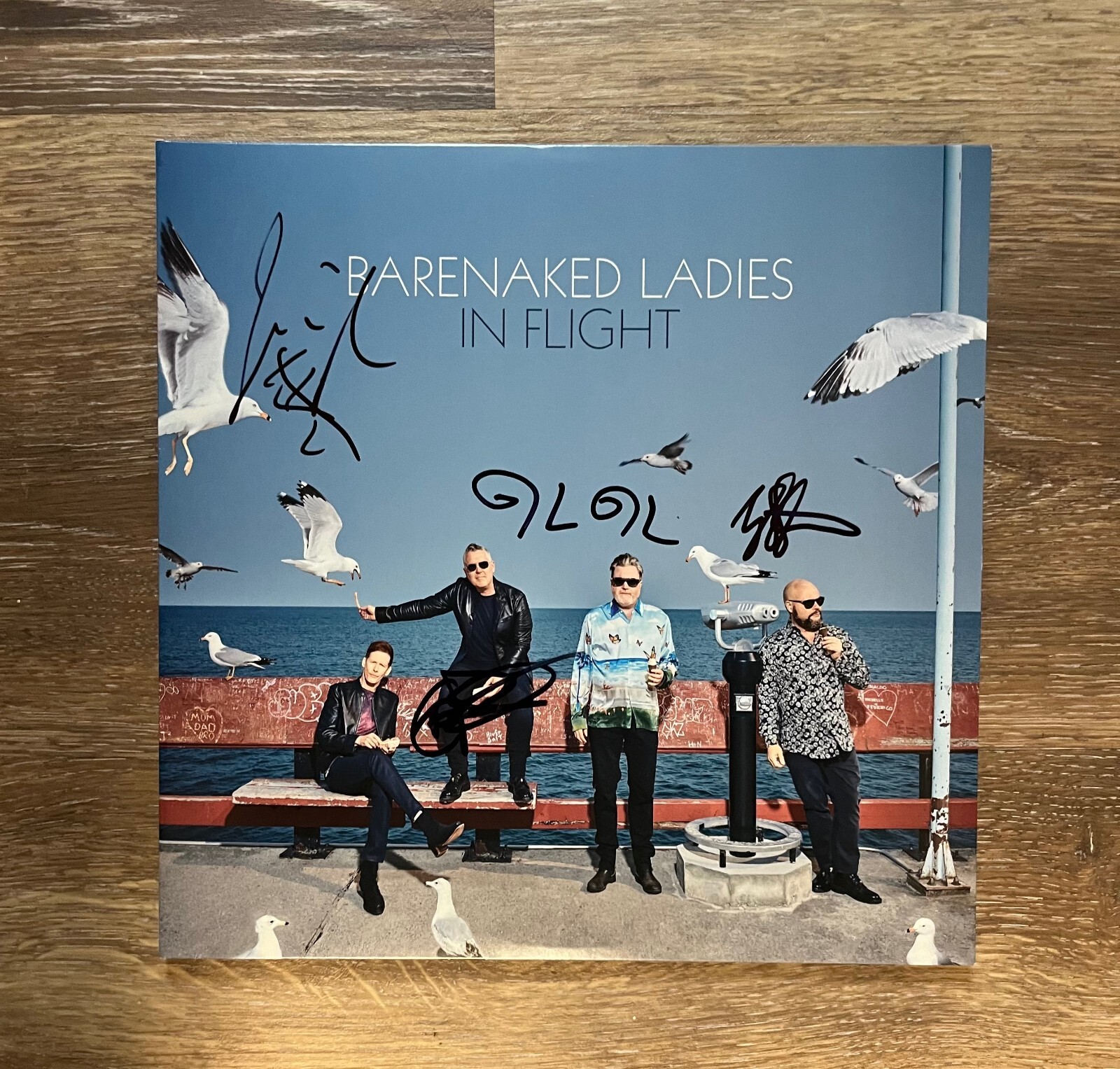 * BARENAKED LADIES * signed vinyl album * IN FLIGHT * ED, TYLER, JIM & KEVIN * 1