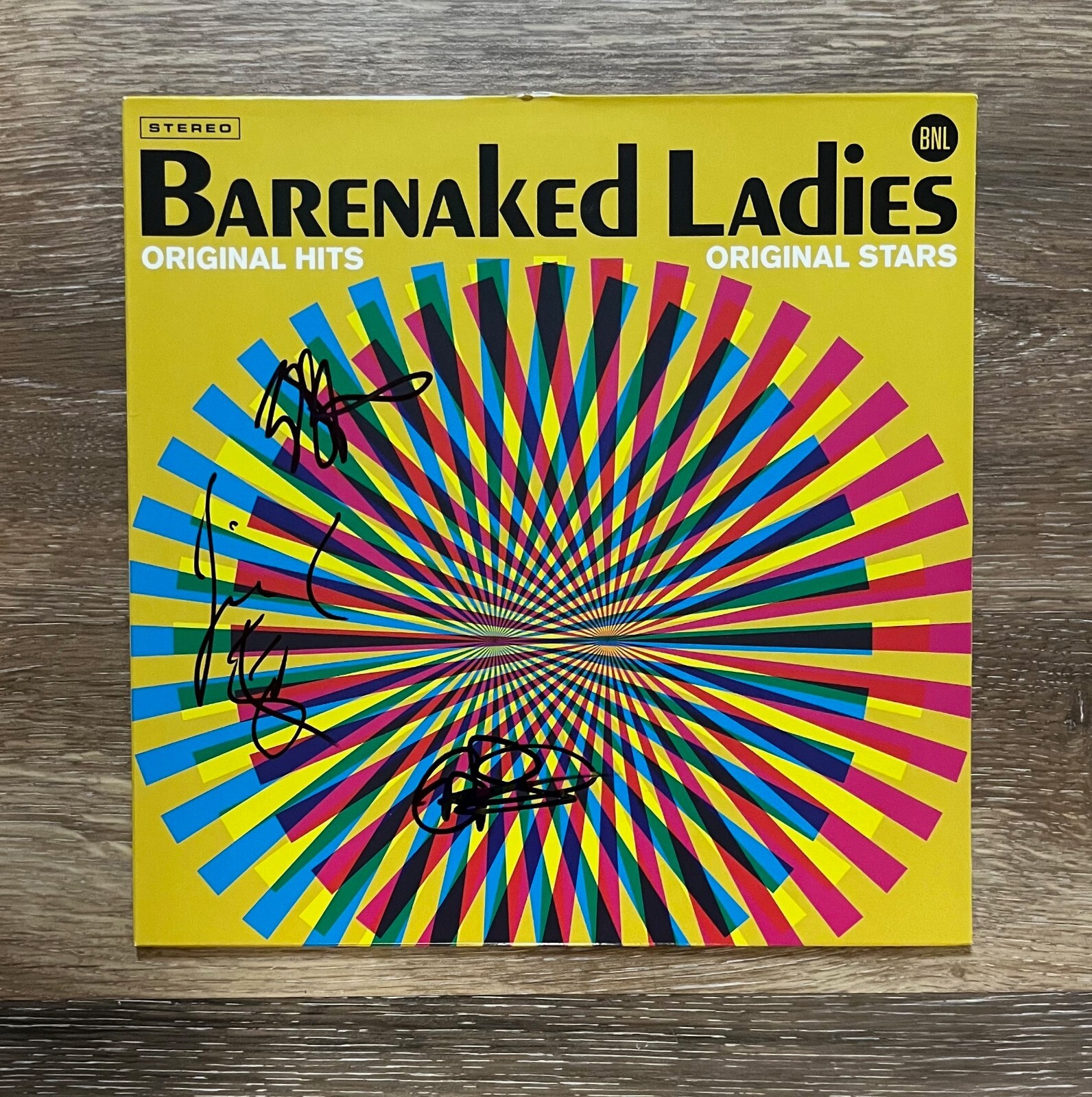 * BARENAKED LADIES * signed vinyl album * ORIGINAL HITS * ED, TYLER & JIM * 1