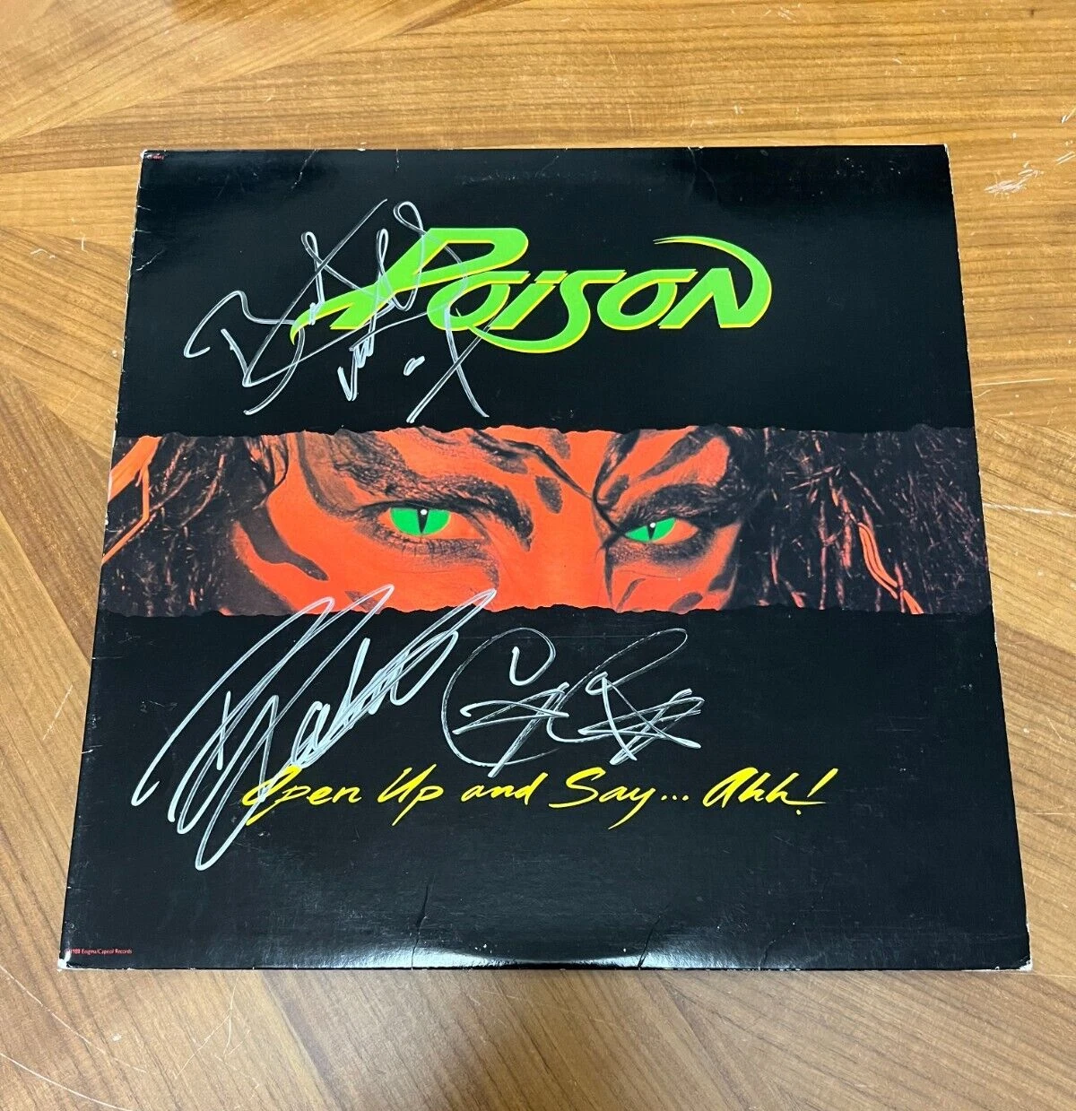 * POISON * signed vinyl album * OPEN UP AND SAY AHH * BRET MICHAELS + 2 * 1