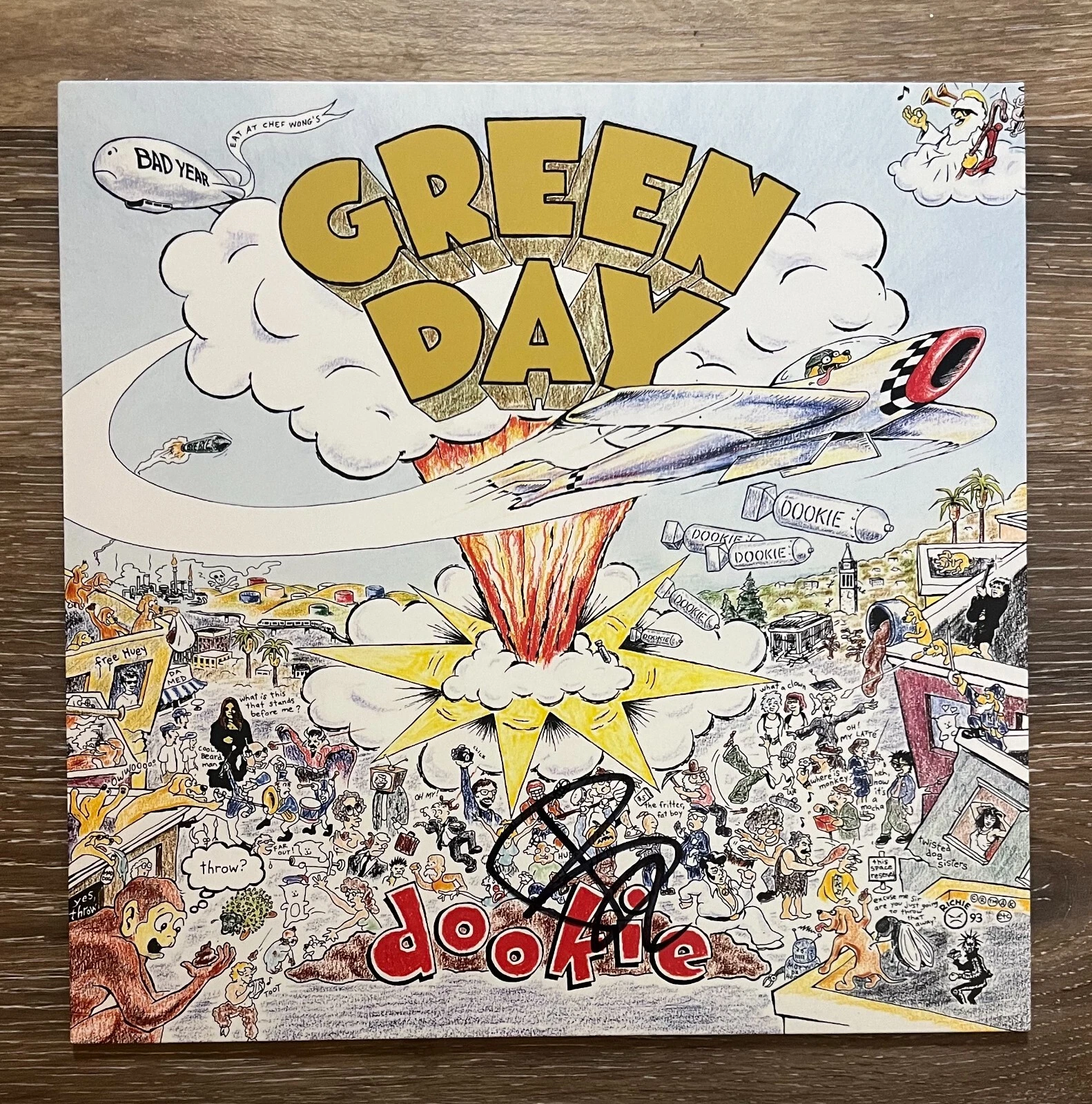* BILLIE JOE ARMSTRONG * signed album * GREEN DAY * DOOKIE * 1